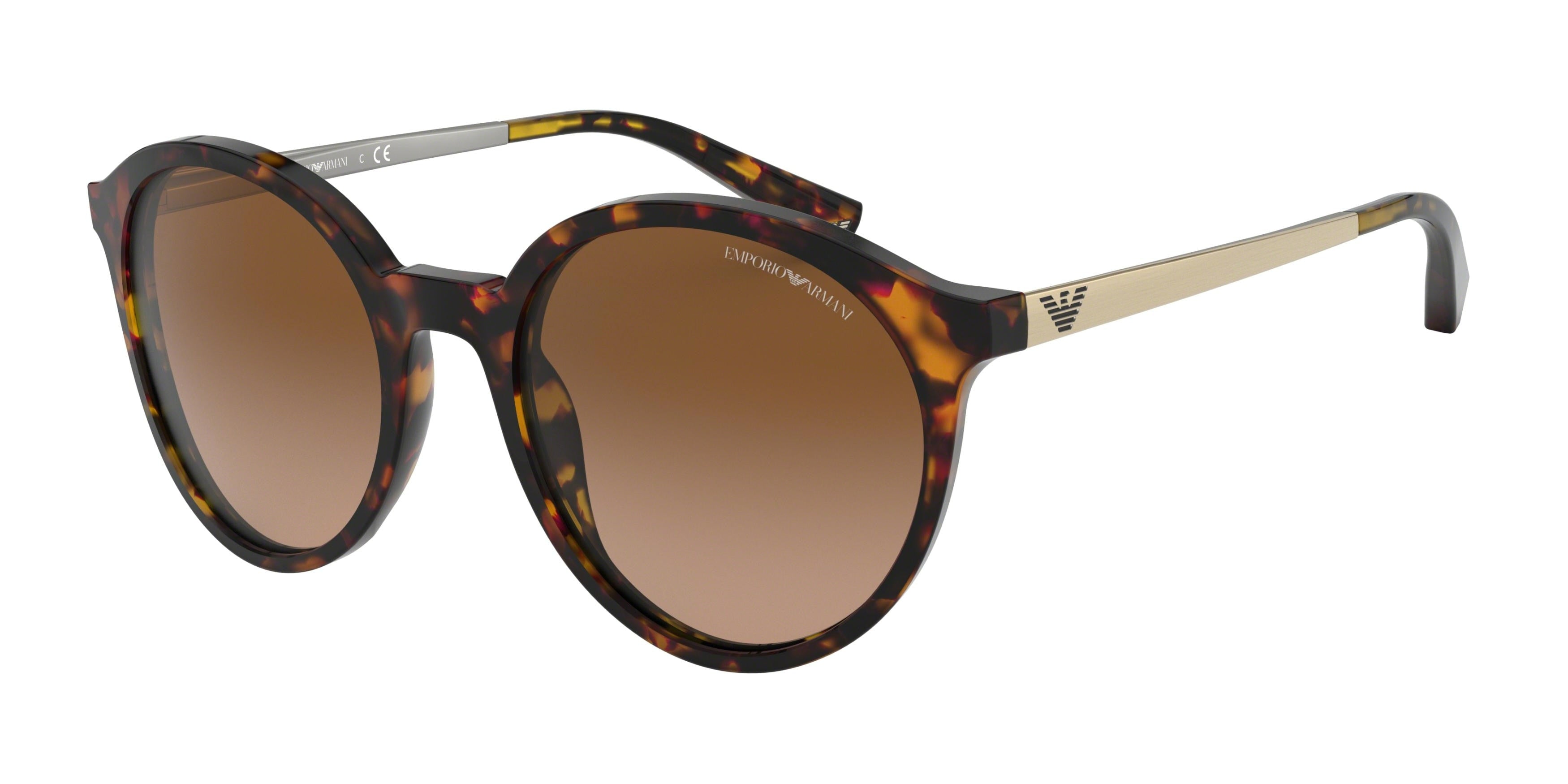 Emporio Armani EA4134 Round Sunglasses  576513-Shiny Yellow Havana 53-140-20 - Color Map Yellow