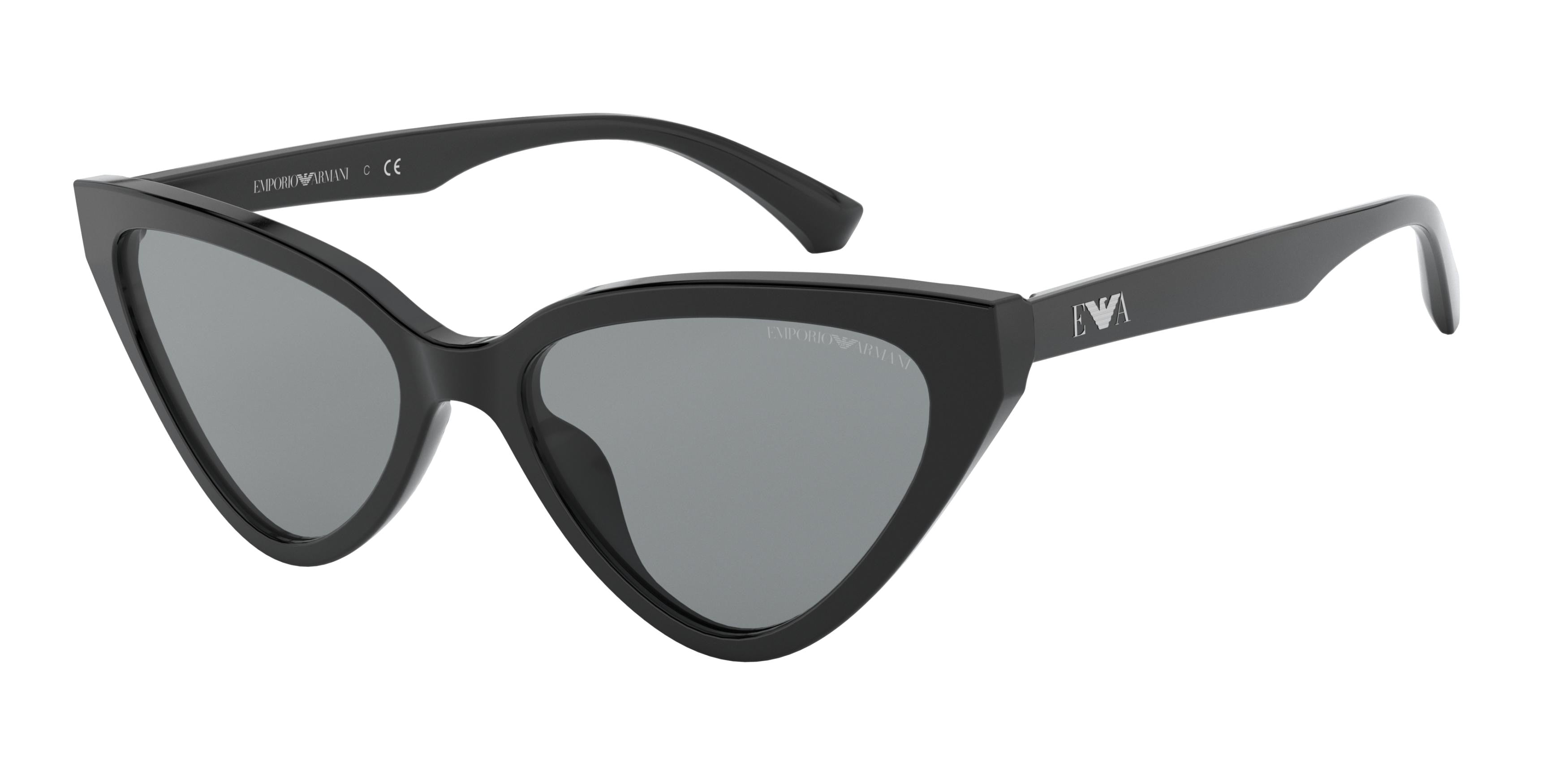 Emporio Armani EA4136 Cat Eye Sunglasses  500187-Shiny Black 55-140-18 - Color Map Black