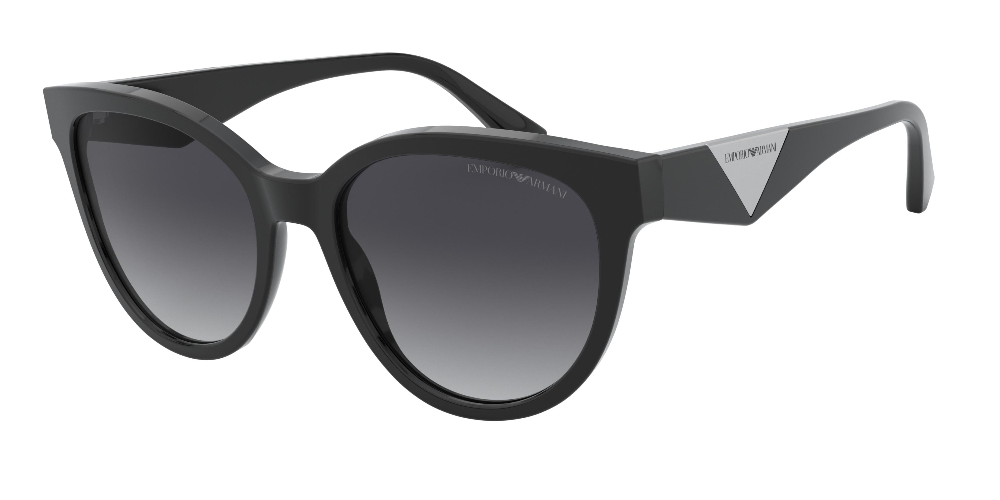 Emporio Armani EA4140 Cat Eye Sunglasses  50018G-Shiny Black 55-140-19 - Color Map Black