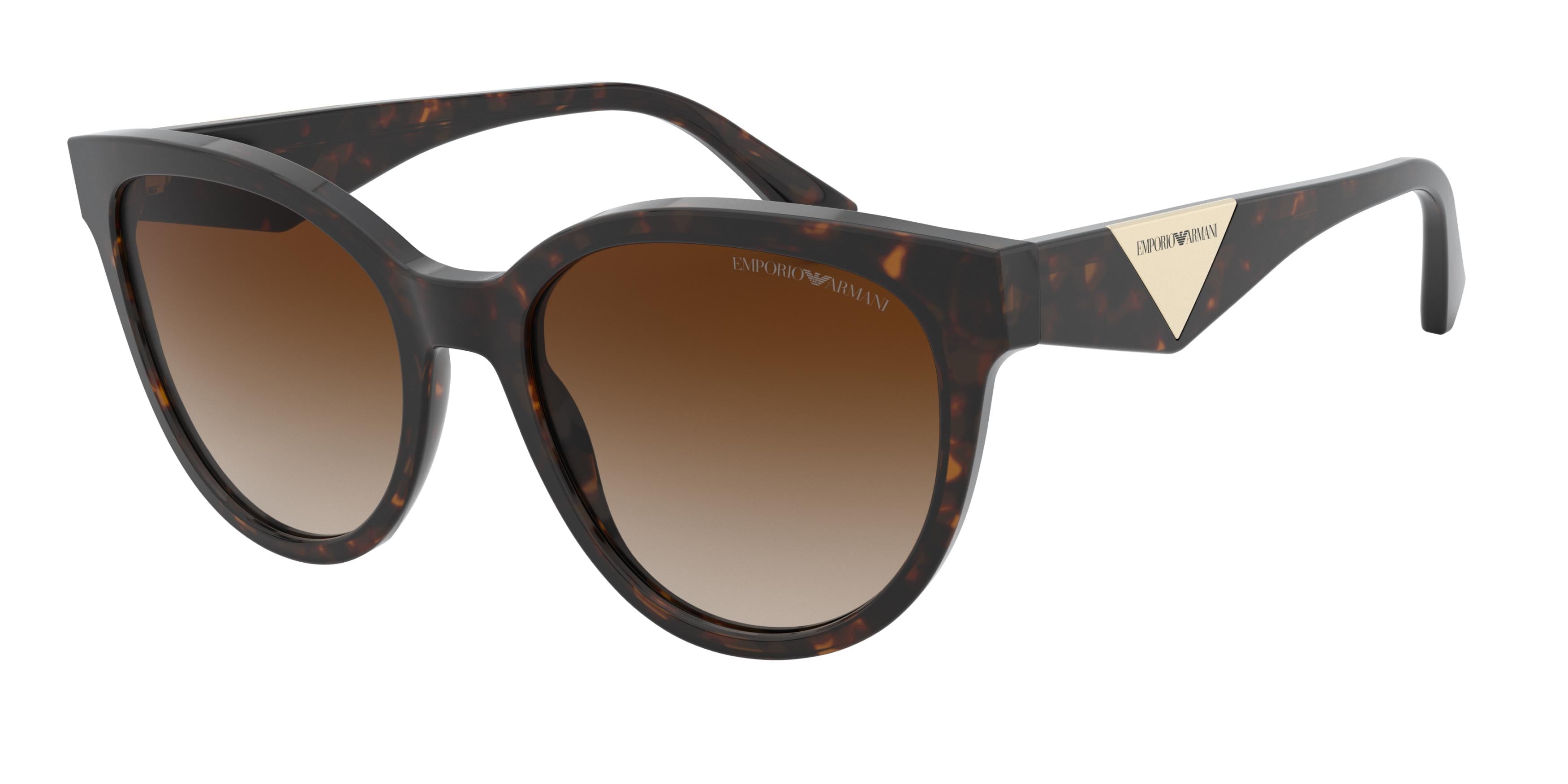 Emporio Armani EA4140 Cat Eye Sunglasses  508913-Shiny Havana 55-140-19 - Color Map Tortoise