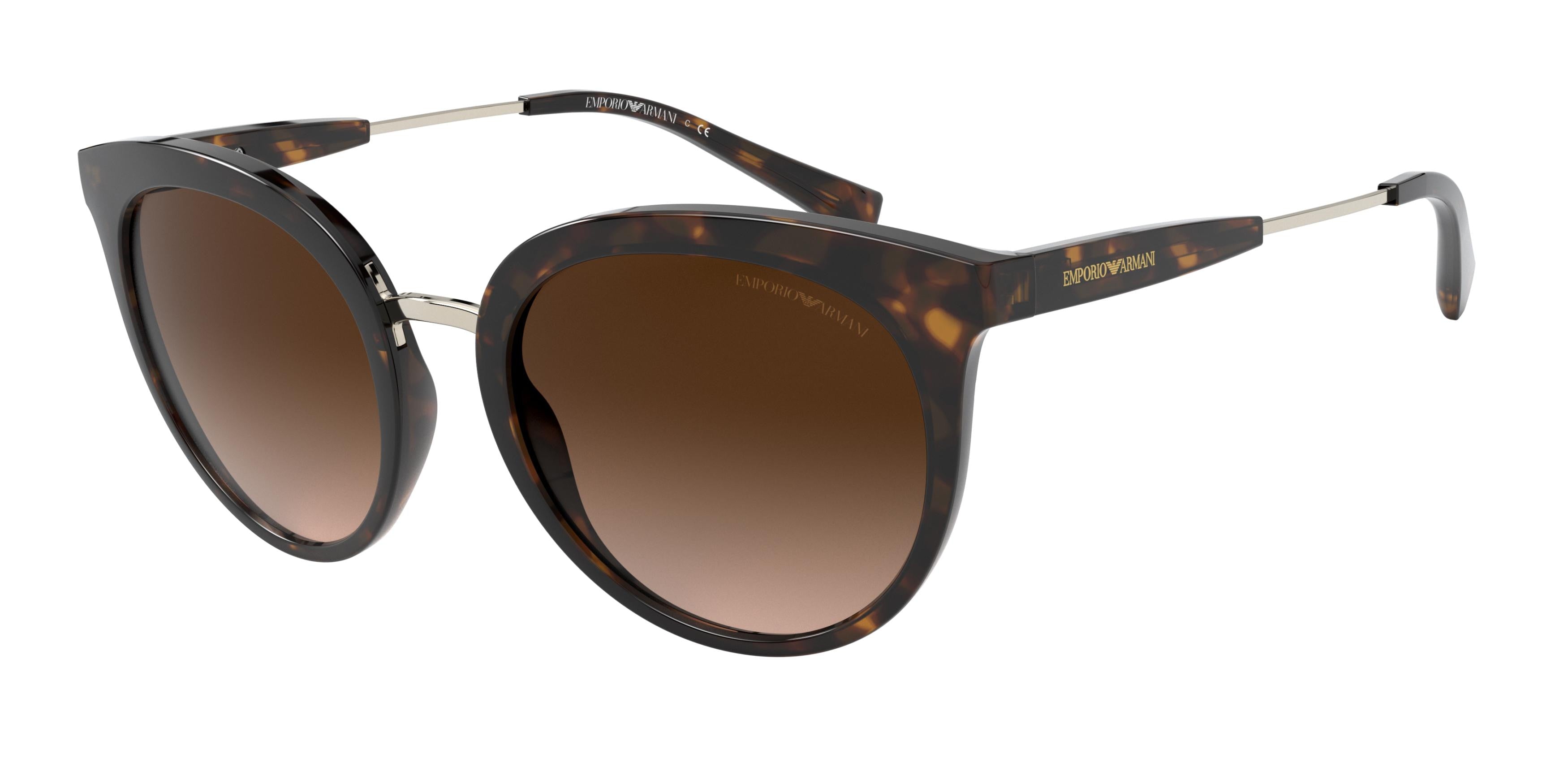 Emporio Armani EA4145 Butterfly Sunglasses  508913-Shiny Havana 53-145-20 - Color Map Tortoise