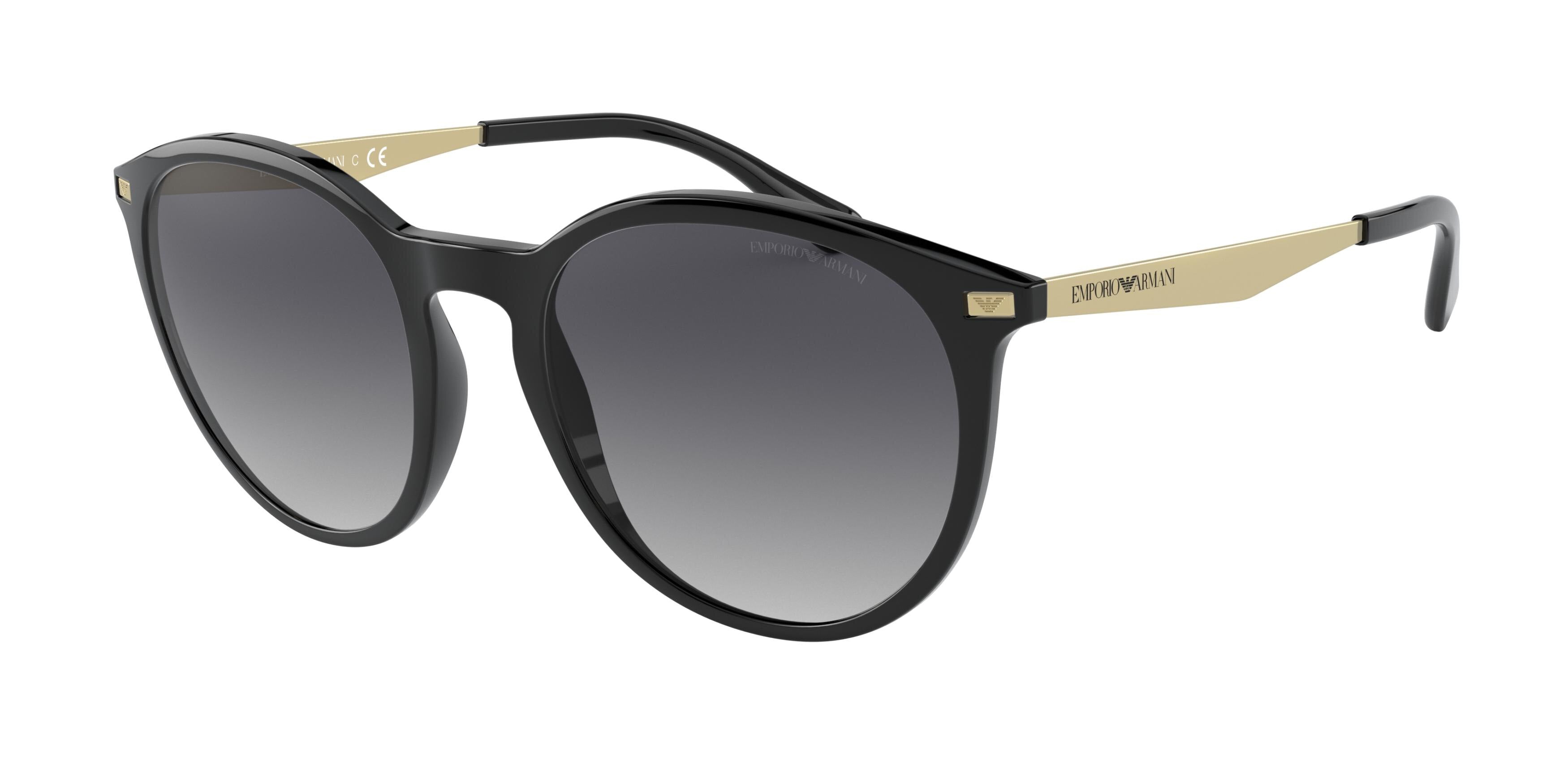 Emporio Armani EA4148 Phantos Sunglasses  500187-Shiny Black 54-145-20 - Color Map Black