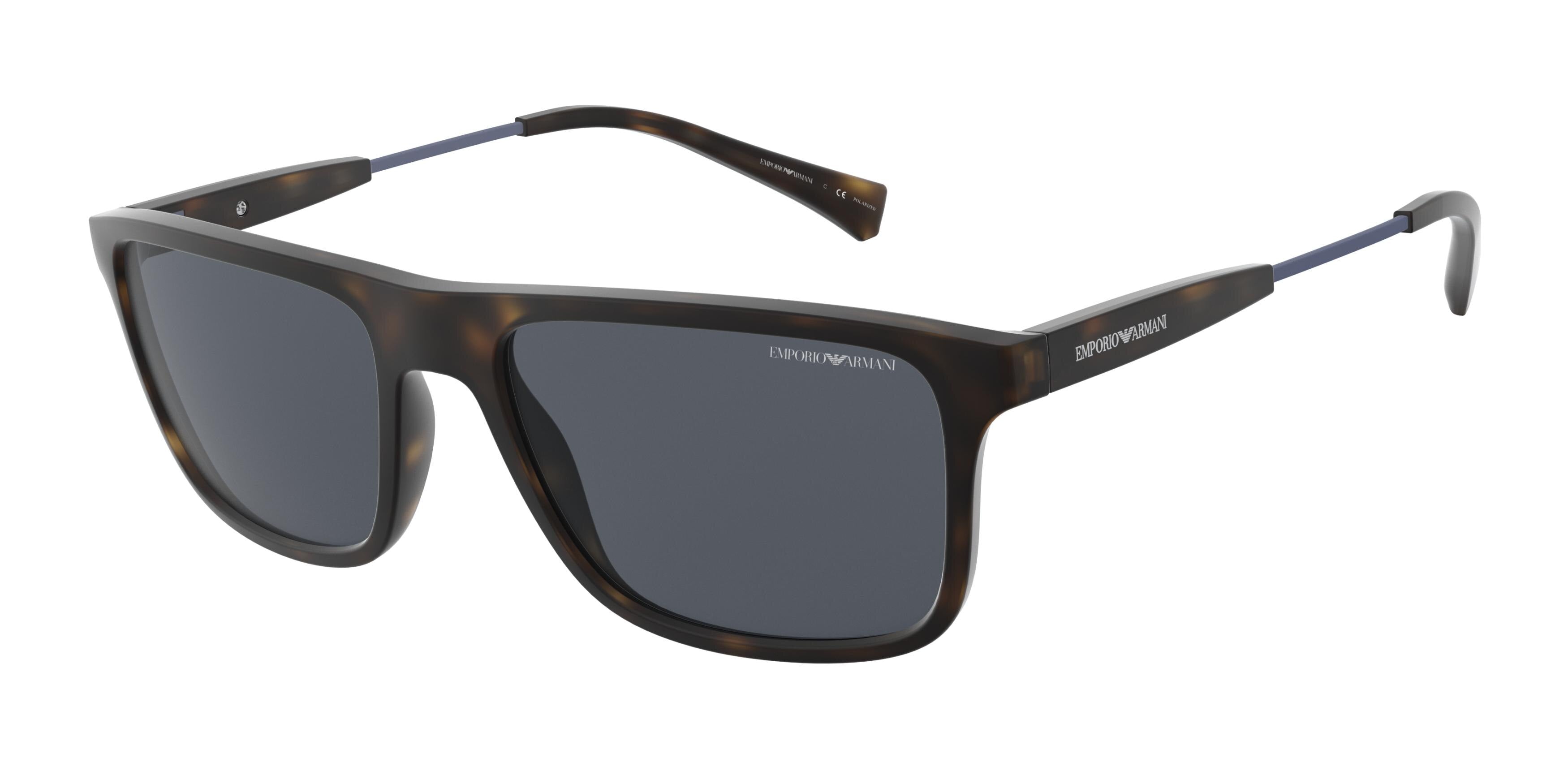 Emporio Armani EA4151 Rectangle Sunglasses  50892V-Matte Havana 56-145-18 - Color Map Tortoise