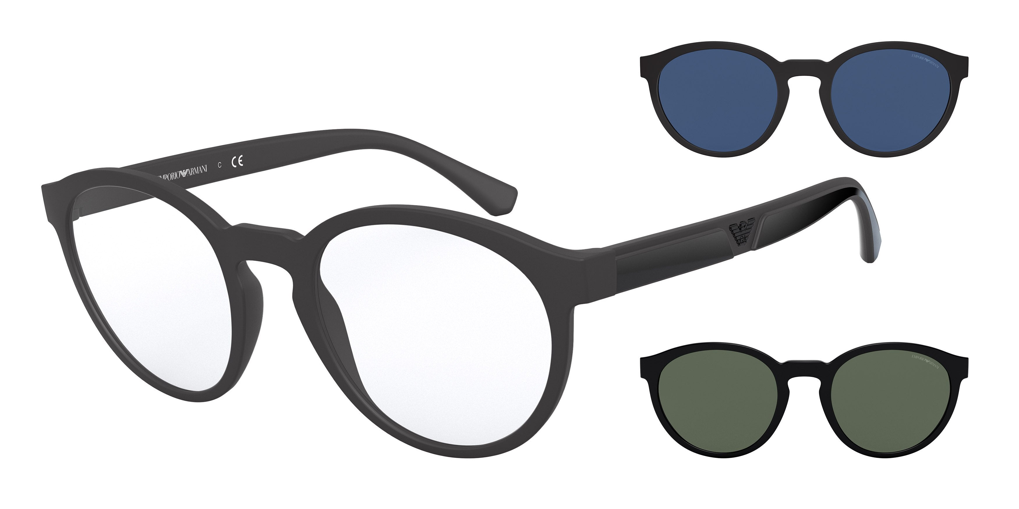 Emporio Armani EA4152F Phantos Sunglasses  58011W-Matte Black 52-145-21 - Color Map Black