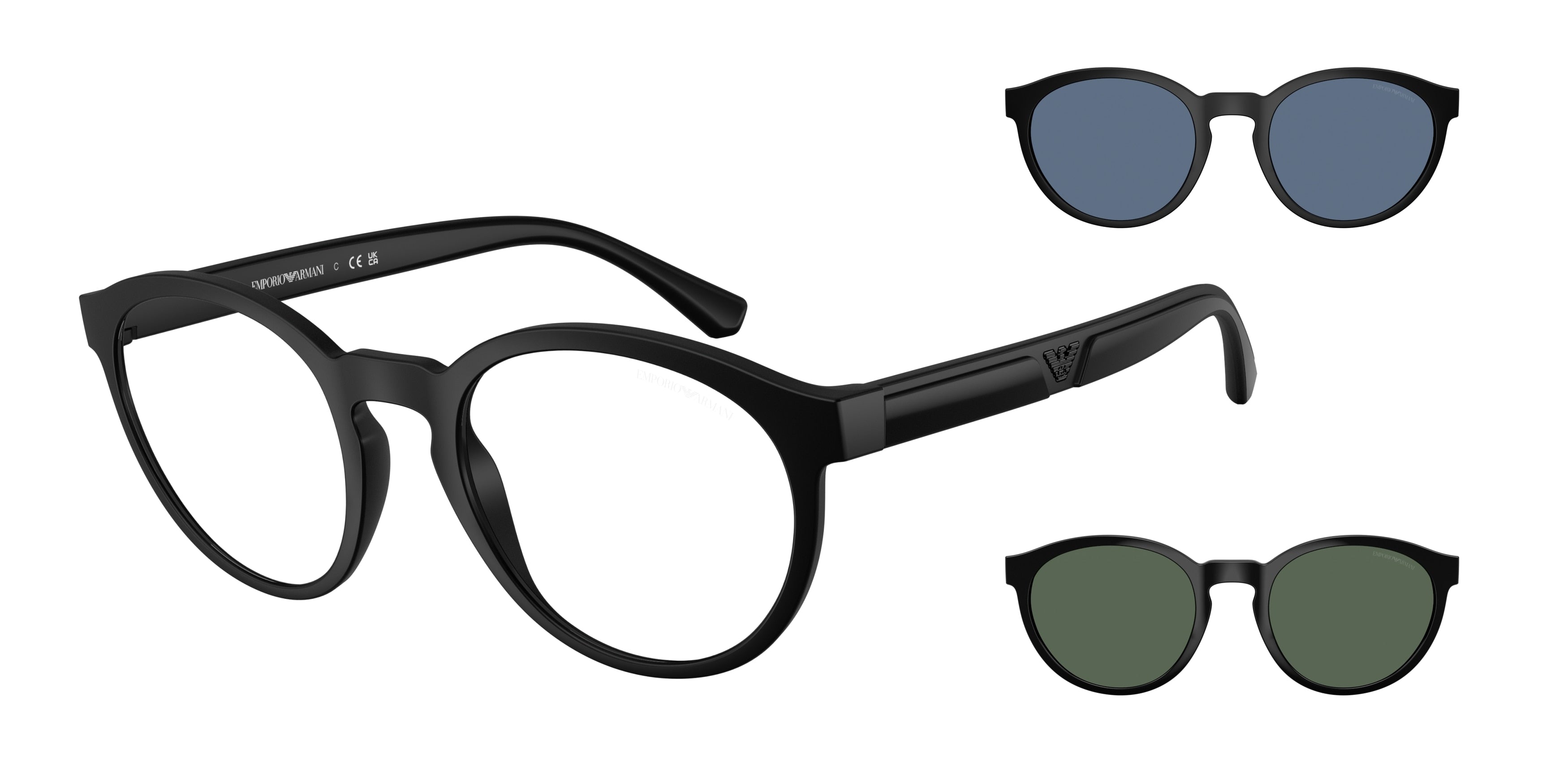 Emporio Armani EA4152 Phantos Sunglasses  58011W-Matte Black 52-145-21 - Color Map Black