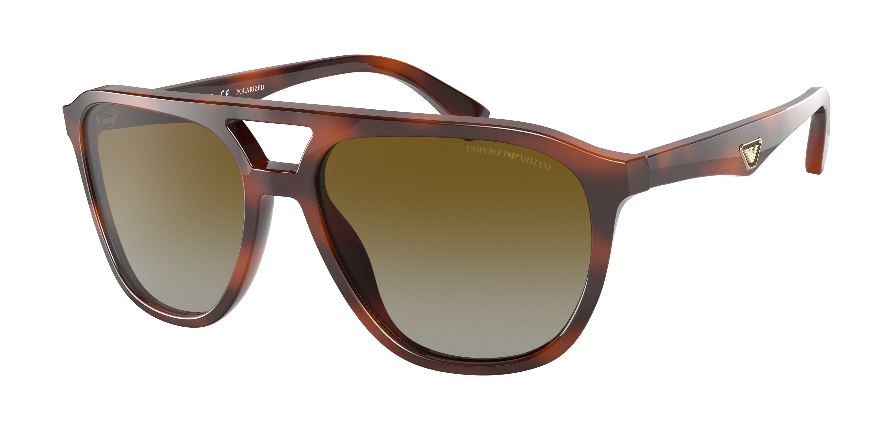 Emporio Armani EA4156 Pilot Sunglasses  5297T5-Striped Red 58-145-17 - Color Map Red