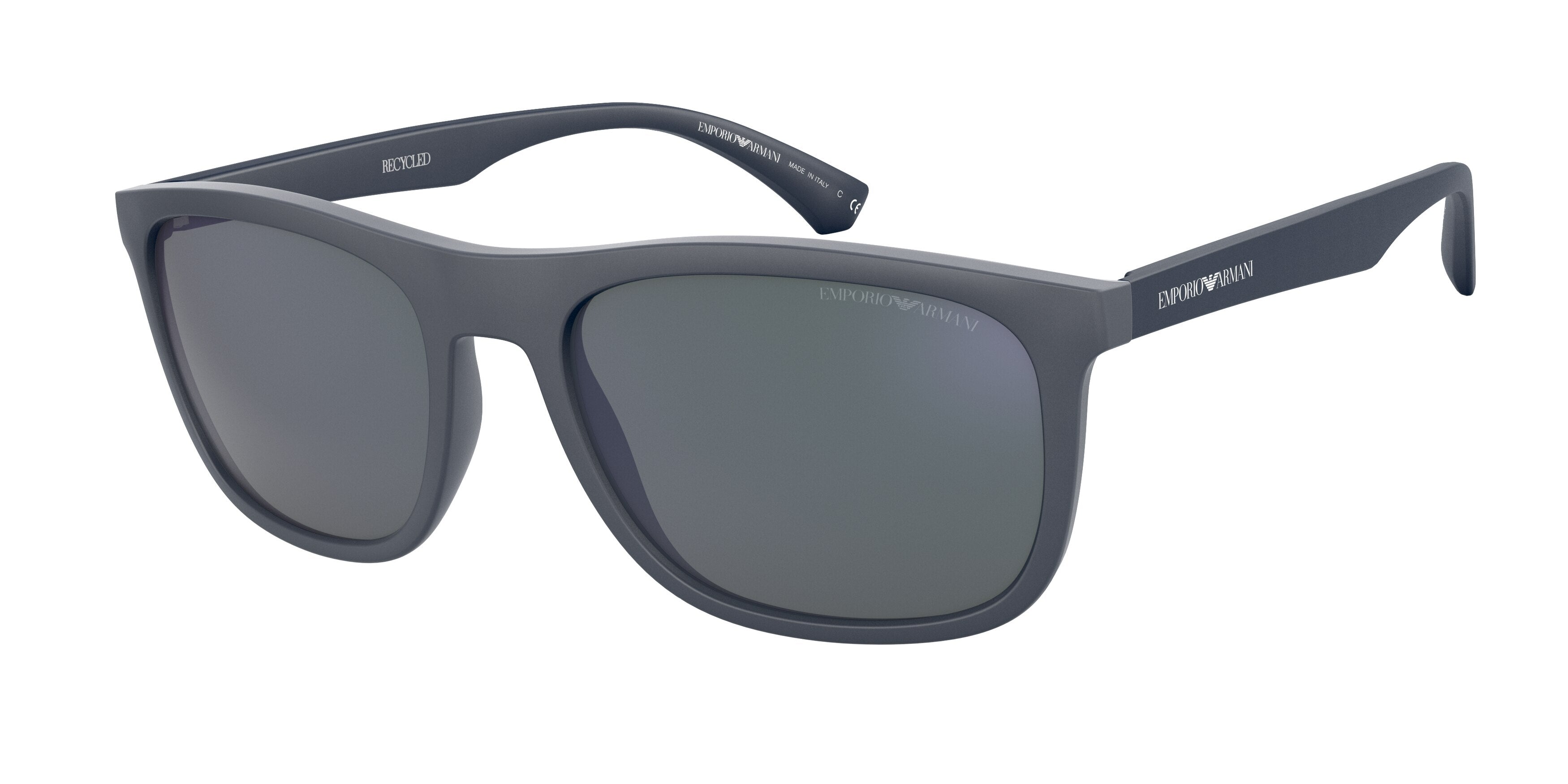 Emporio Armani EA4158 Square Sunglasses  587125-Matte Blue 57-145-19 - Color Map Blue
