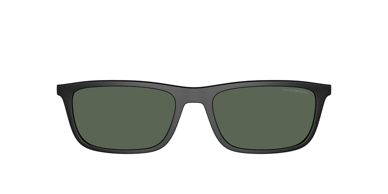 Emporio Armani EA4160C Rectangle Clip-On  500171-Matte Black 55-145-18 - Color Map Dark Green