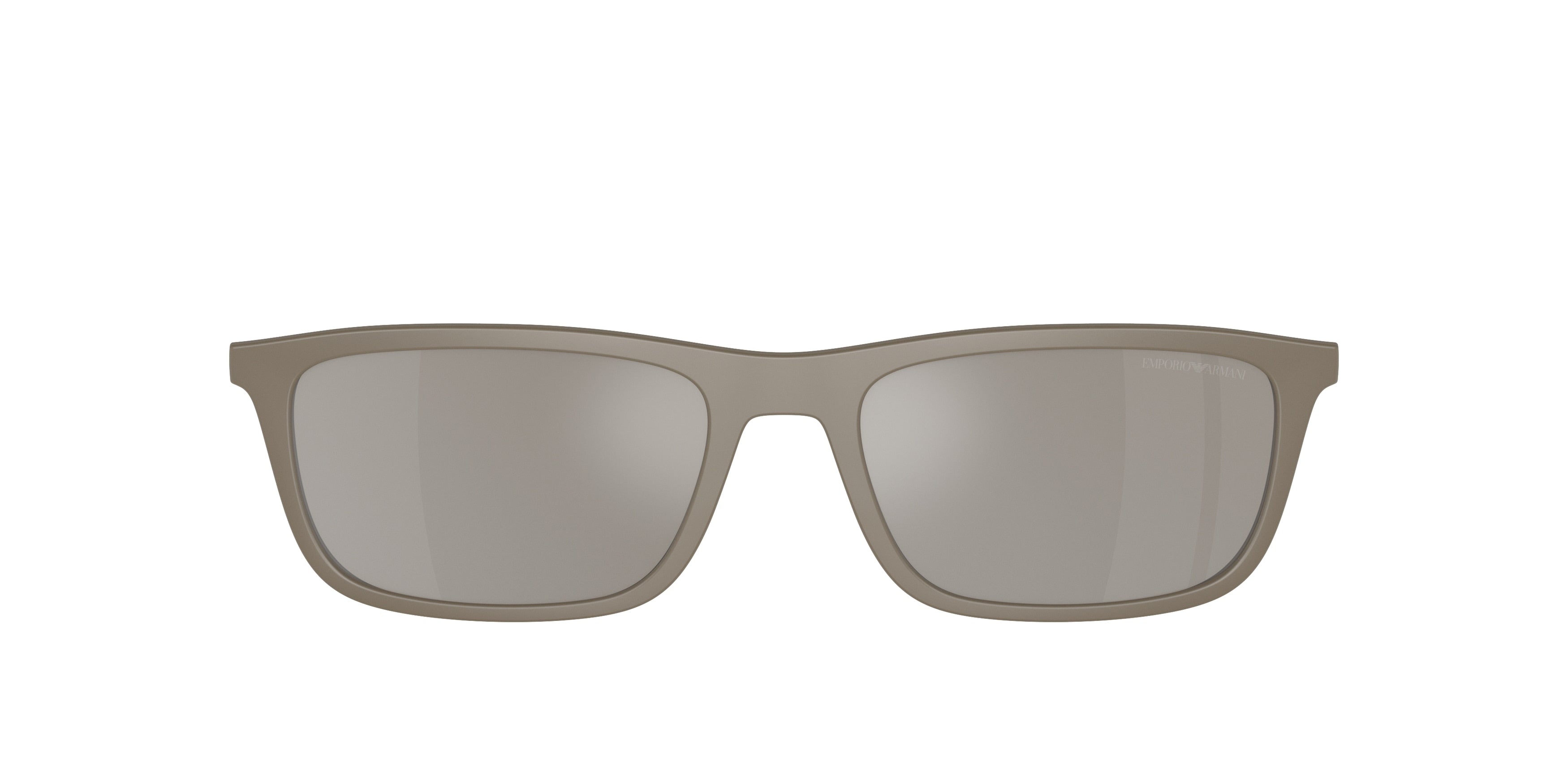 Emporio Armani EA4160C Rectangle Clip-On  54376G-Matte Mud 55-145-18 - Color Map Light Grey Mirror Silver