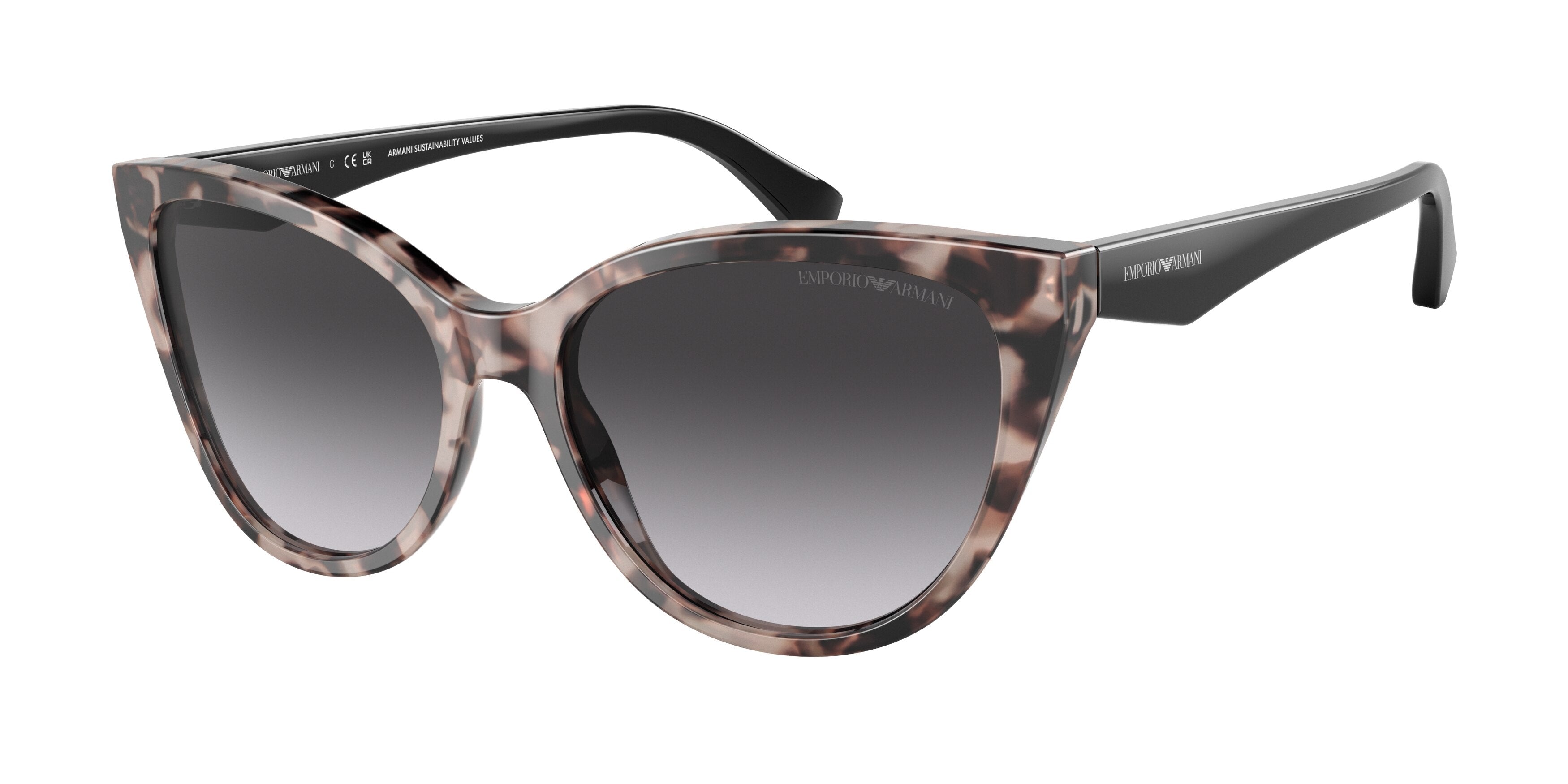 Emporio Armani EA4162 Cat Eye Sunglasses  54108G-Shiny Pink Havana 55-140-16 - Color Map Pink