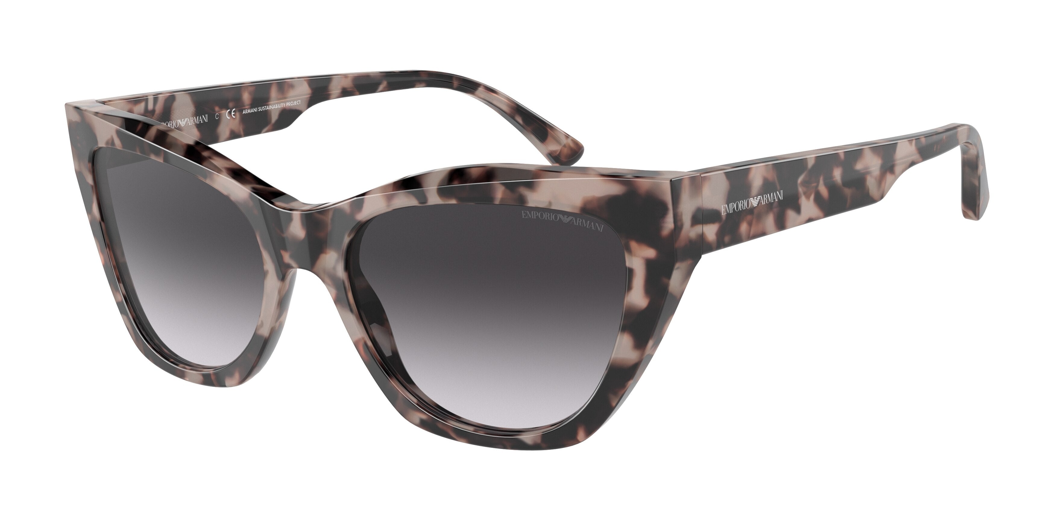 Emporio Armani EA4176F Cat Eye Sunglasses  54108G-Shiny Pink Havana 55-140-18 - Color Map Pink