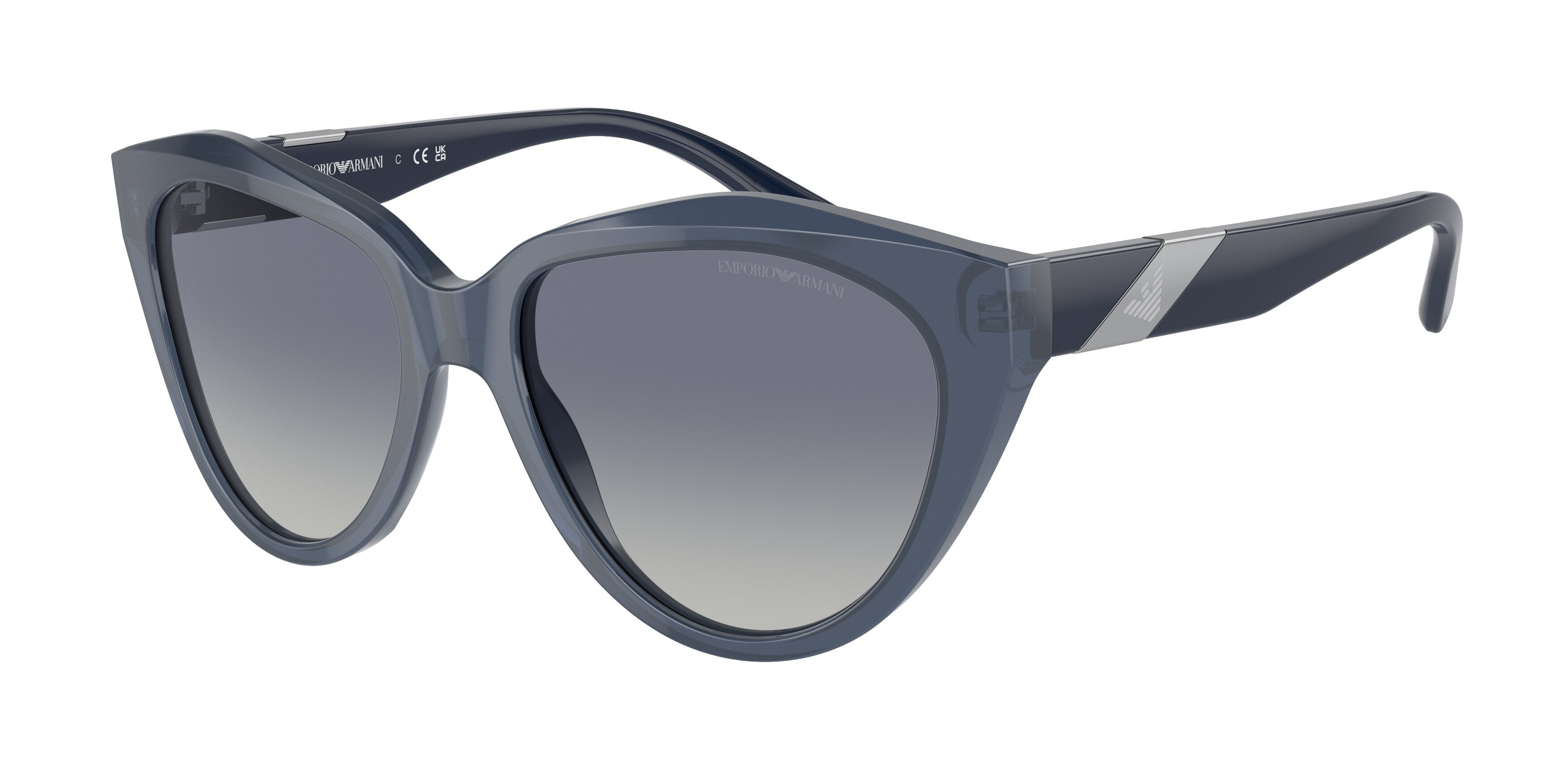 Emporio Armani EA4178 Butterfly Sunglasses  59114L-Transparent Blue 54-140-17 - Color Map Blue