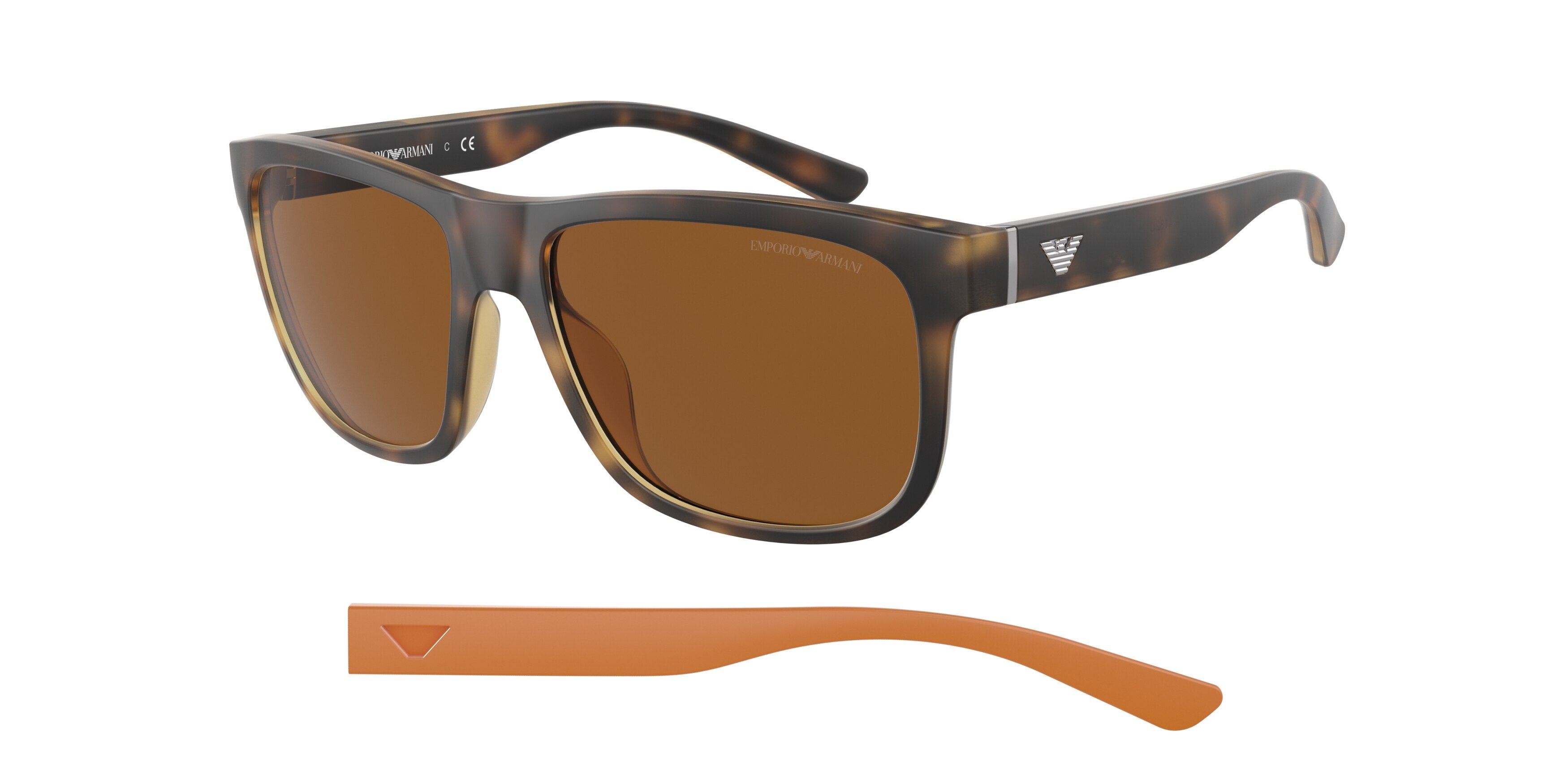 Emporio Armani EA4182U Pillow Sunglasses  500273-Matte Havana 57-145-17 - Color Map Tortoise