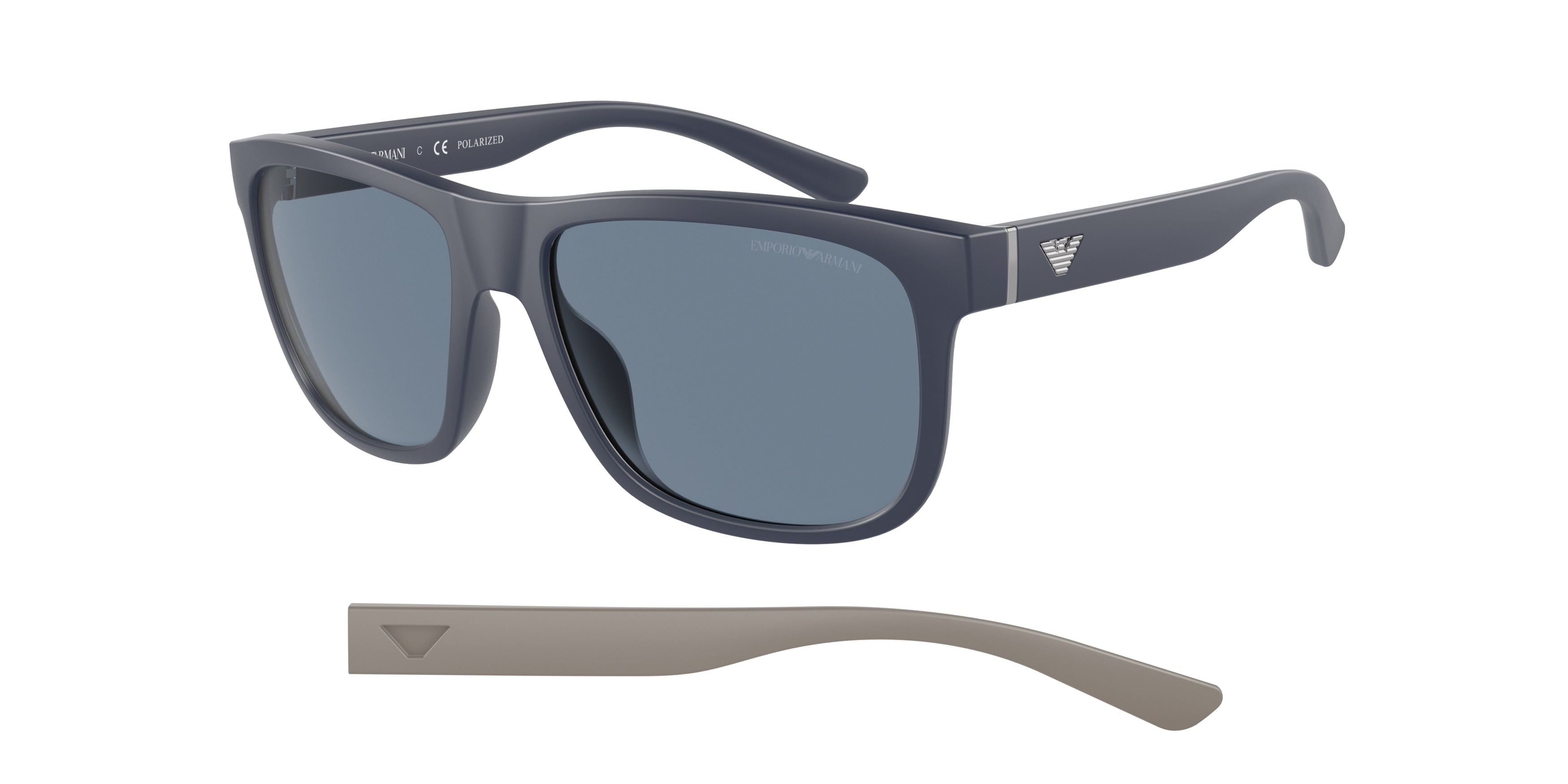 Emporio Armani EA4182U Pillow Sunglasses  50882V-Matte Blue 57-145-17 - Color Map Blue