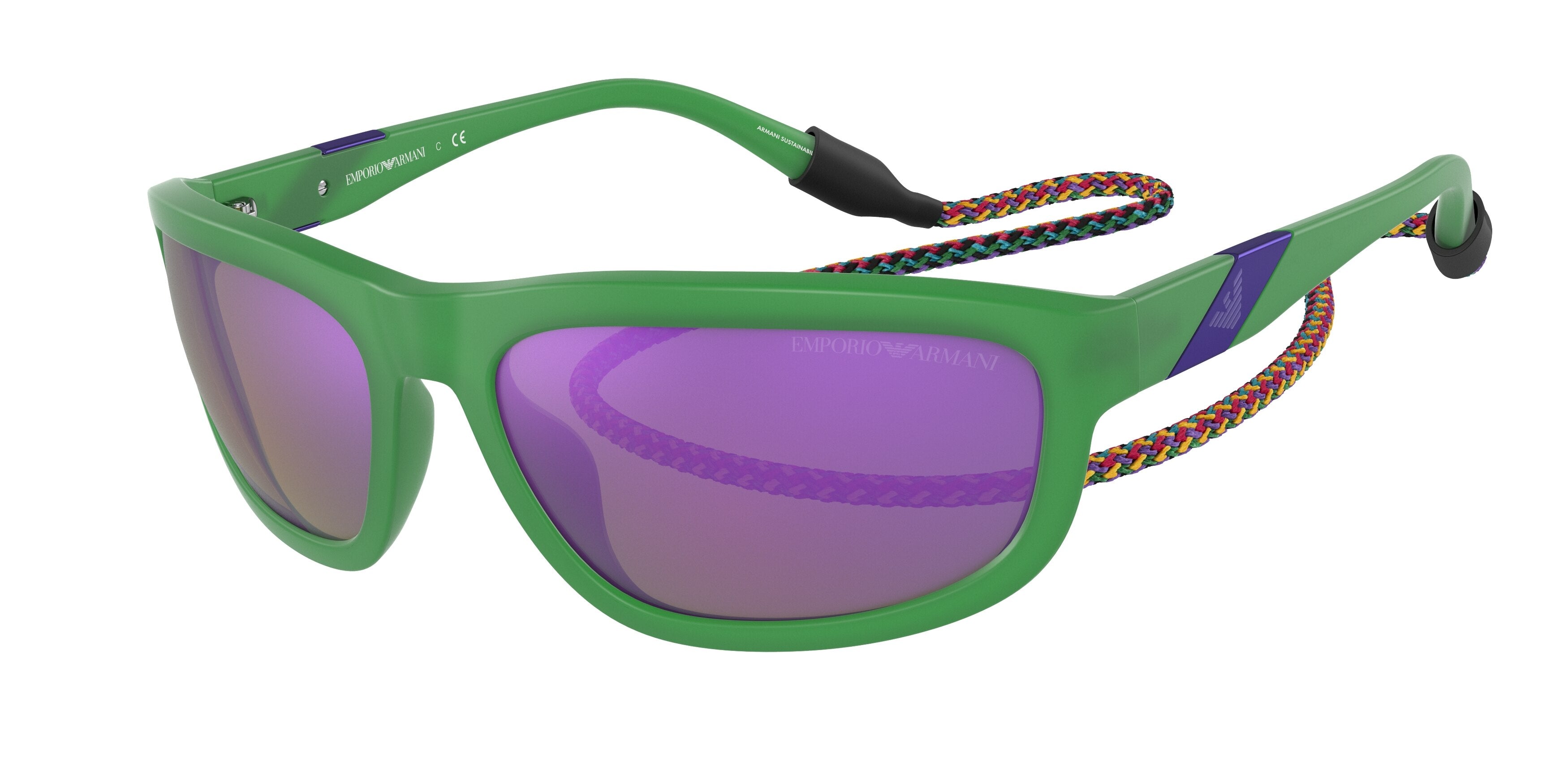 Emporio Armani EA4183U Pillow Sunglasses  52844V-Matte Opal Green 64-125-18 - Color Map Green