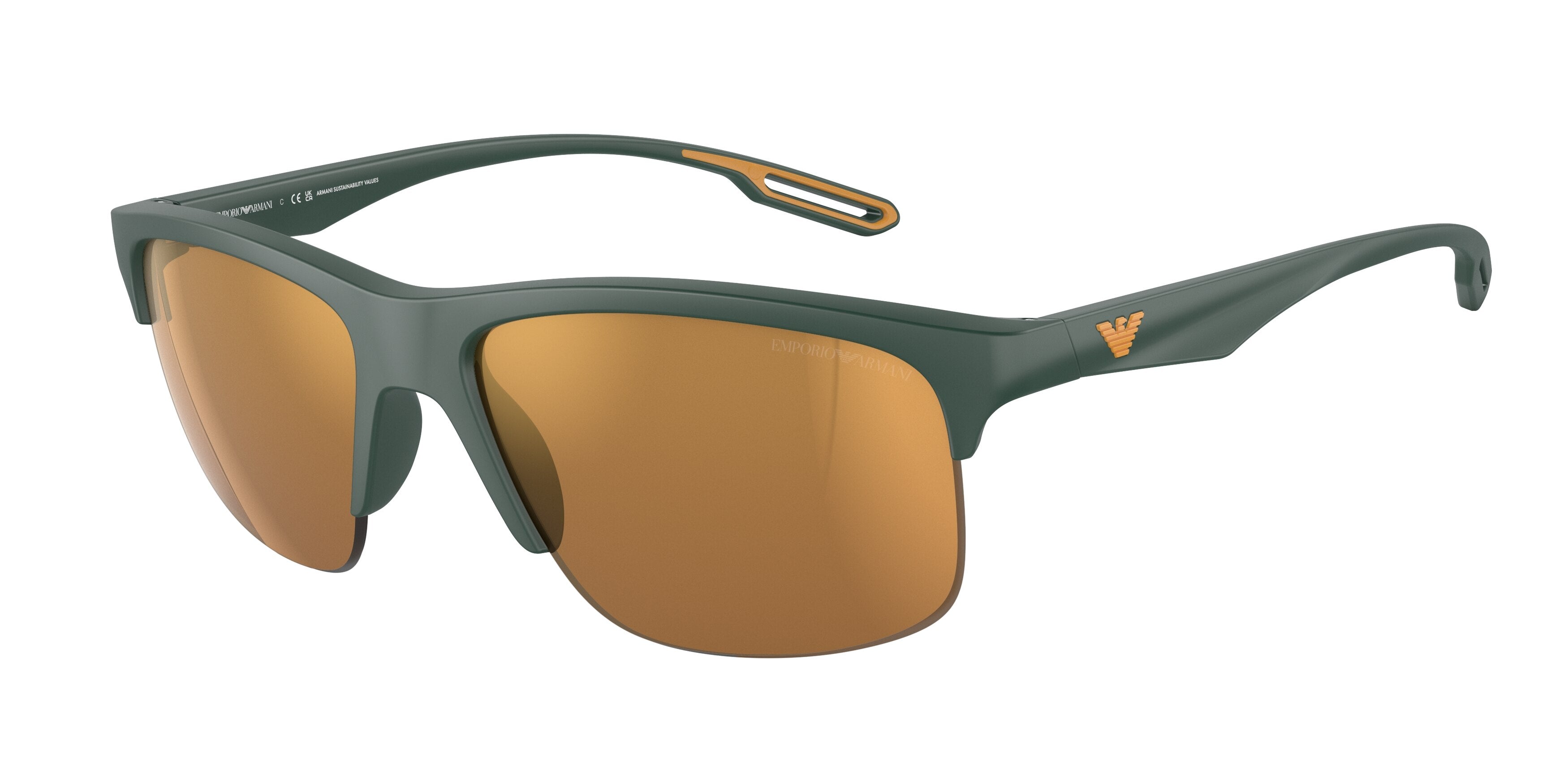 Emporio Armani EA4188U Pillow Sunglasses  50586H-Matte Green 62-145-11 - Color Map Green