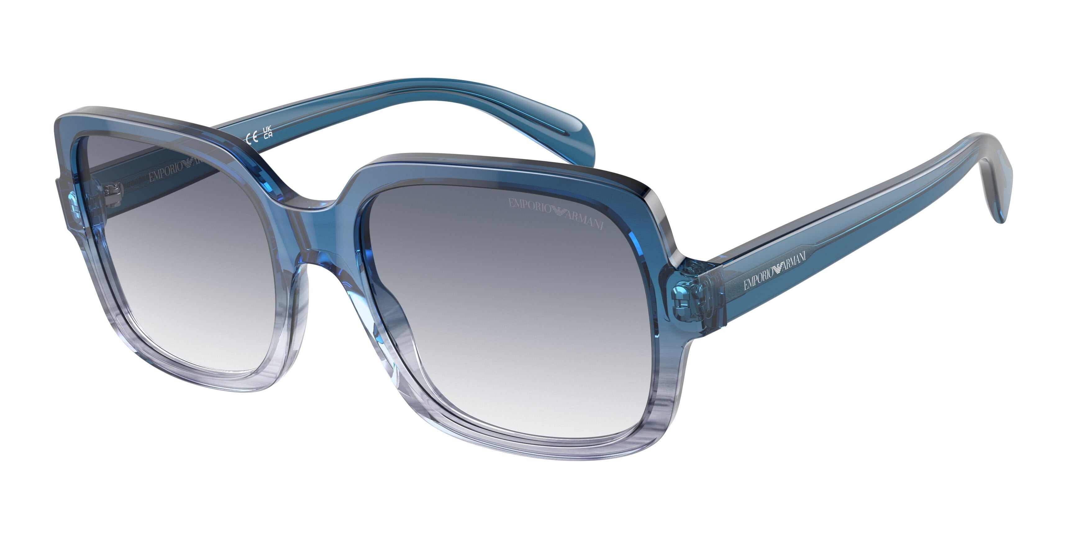 Emporio Armani EA4195 Square Sunglasses  5965X0-Shiny Gradient Blue 55-140-19 - Color Map Blue