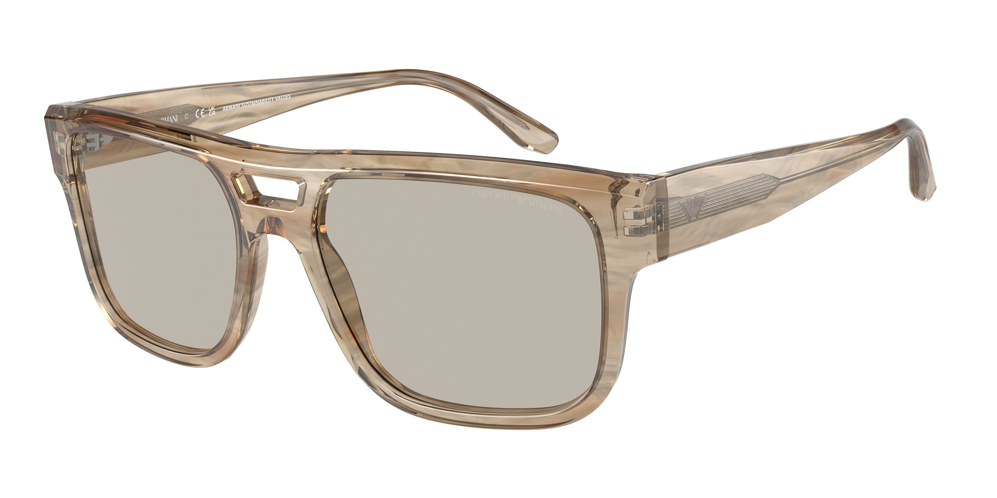 Emporio Armani EA4197F Pillow Sunglasses  5099/3-Striped Brown 57-145-18 - Color Map Tortoise
