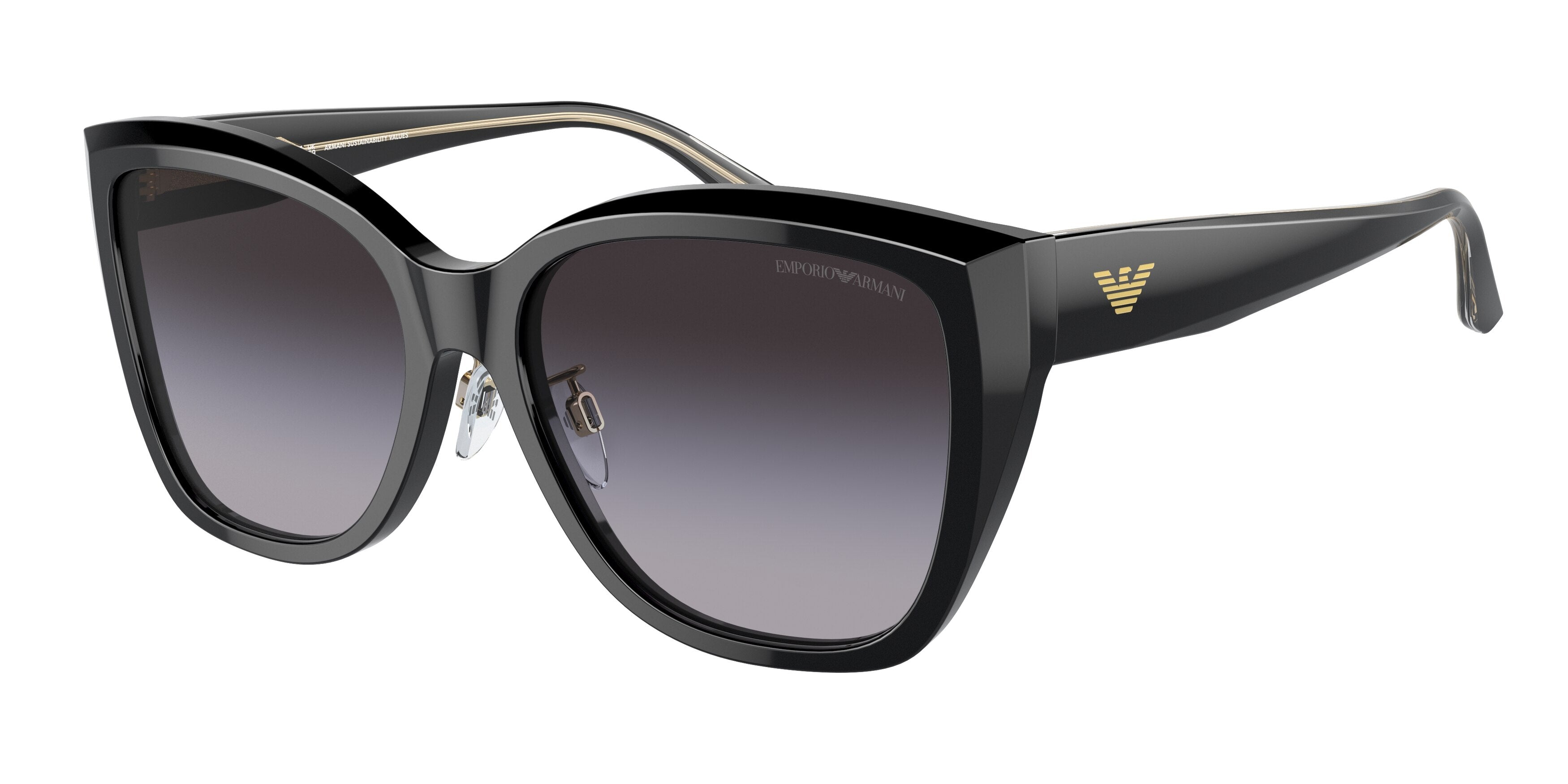Emporio Armani EA4198F Cat Eye Sunglasses  50178G-Black 57-140-17 - Color Map Black