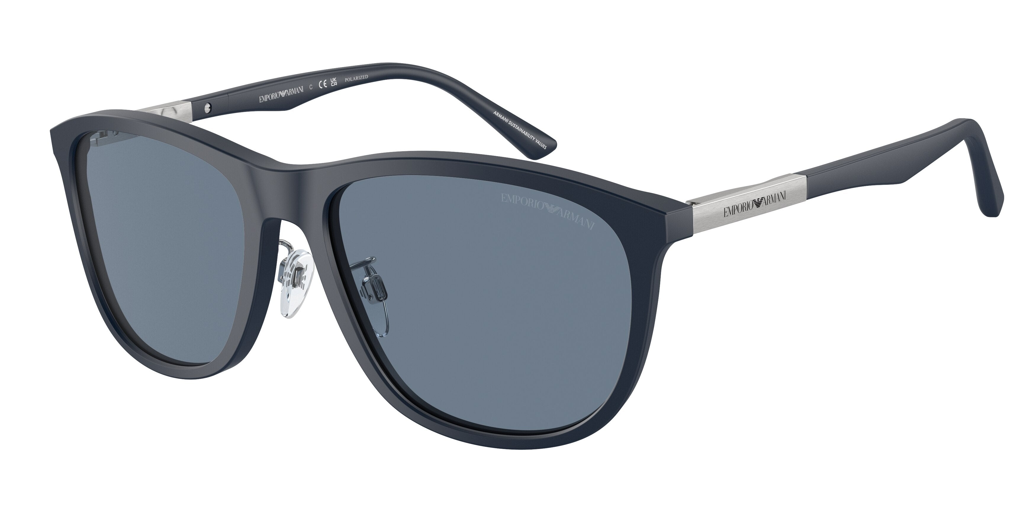 Emporio Armani EA4201F Pillow Sunglasses  50882V-Matte Blue 58-145-18 - Color Map Blue