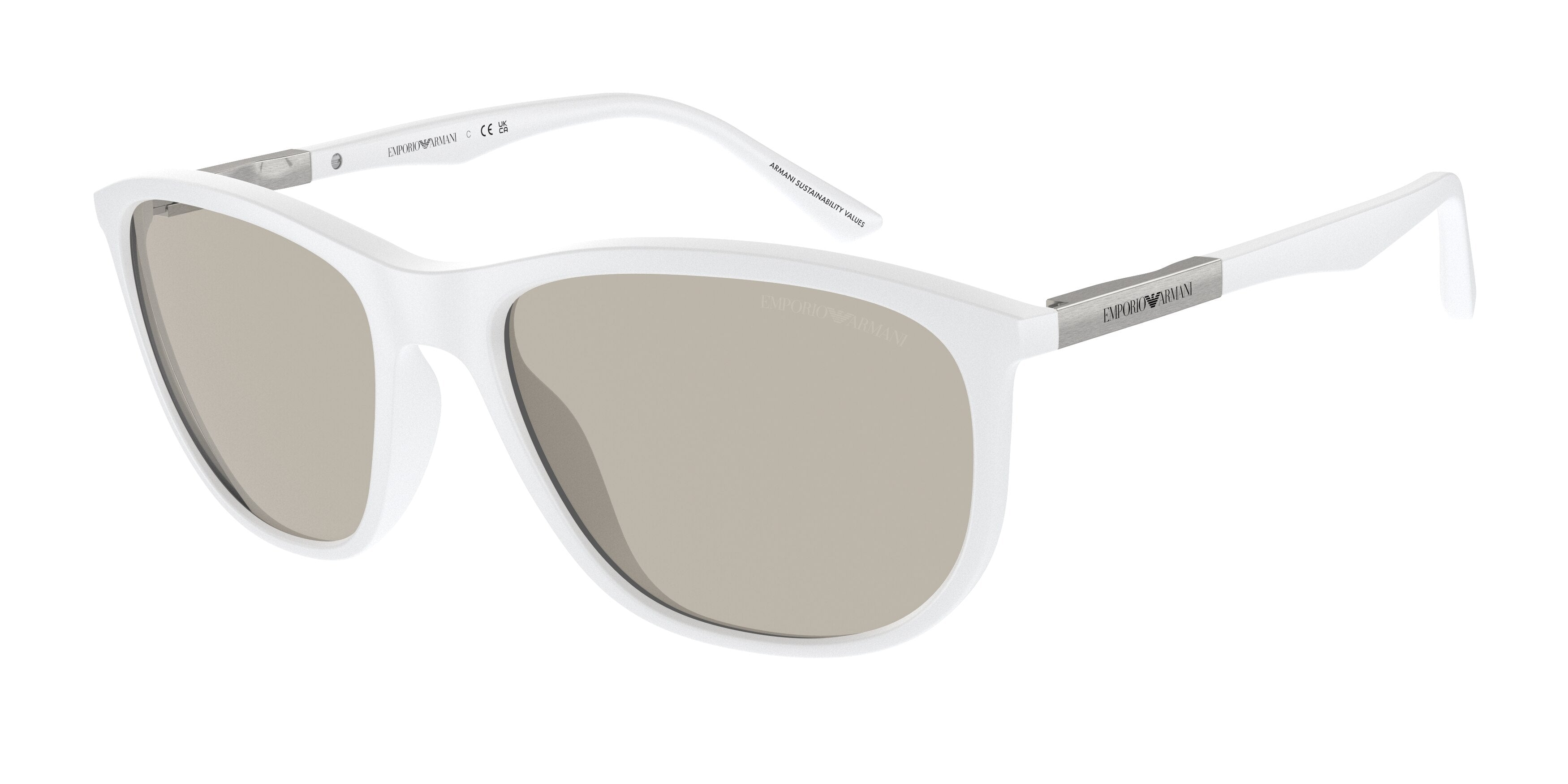 Emporio Armani EA4201 Pillow Sunglasses  5344/3-Matte White 58-145-18 - Color Map White