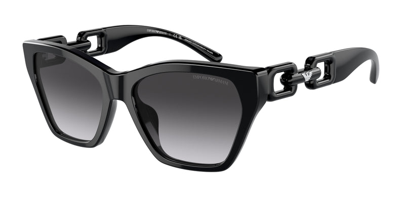Emporio Armani EA4203U Cat Eye Sunglasses  50178G-Shiny Black 55-140-17 - Color Map Black