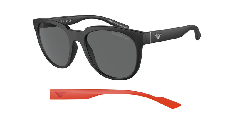 Emporio Armani EA4205 Phantos Sunglasses  500187-Matte Black 55-145-19 - Color Map Black