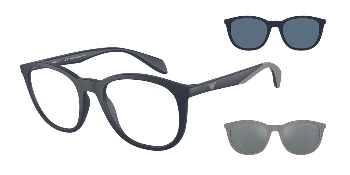 Emporio Armani EA4211 Phantos Sunglasses for Men — Free Shipping - 52-145-20 / 50881W-Matte Blue