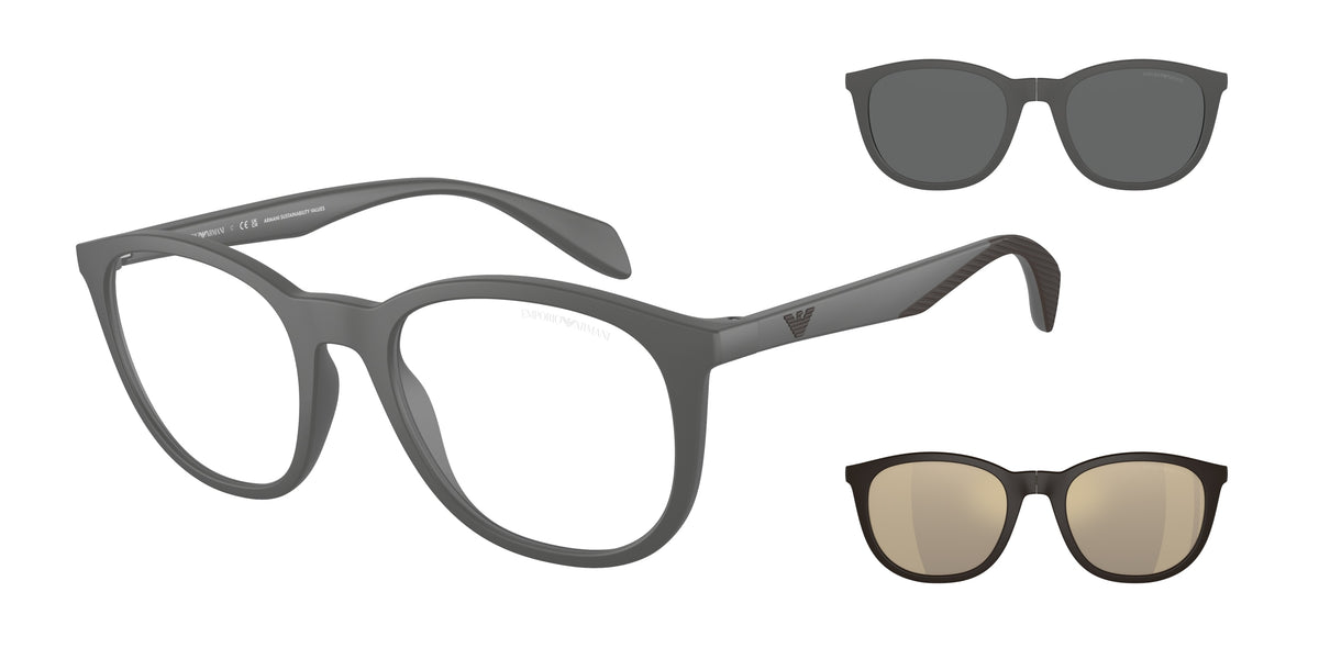 Emporio Armani EA4211 Phantos Sunglasses  51261W-Matte Grey 52-145-20 - Color Map Grey