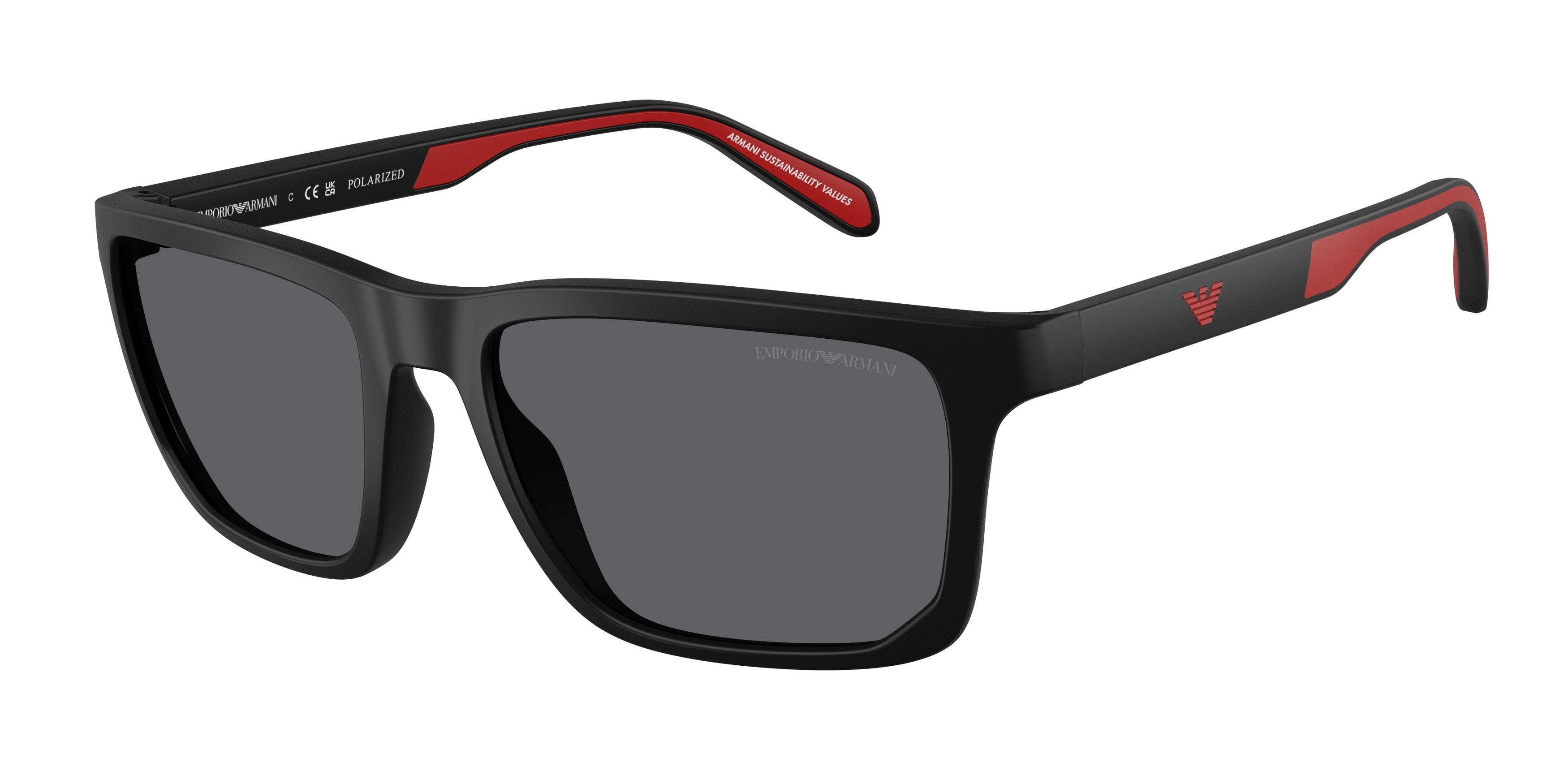 Emporio Armani EA4219 Rectangle Sunglasses  5001T3-Matte Black 57-145-18 - Color Map Black