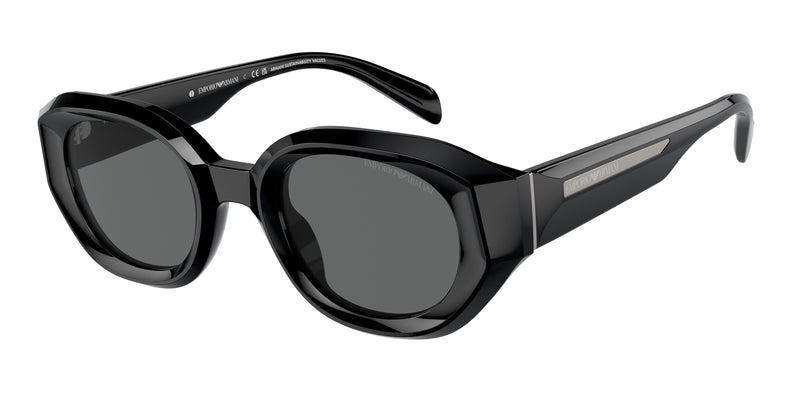 Emporio Armani EA4230U Irregular Sunglasses  501787-Shiny Black 48-145-25 - Color Map Black