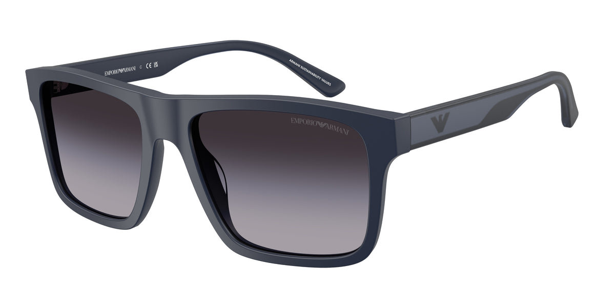 Emporio Armani EA4232 Square Sunglasses for Men — Free Shipping - 57-145-18 / 62568G-Matte Blue