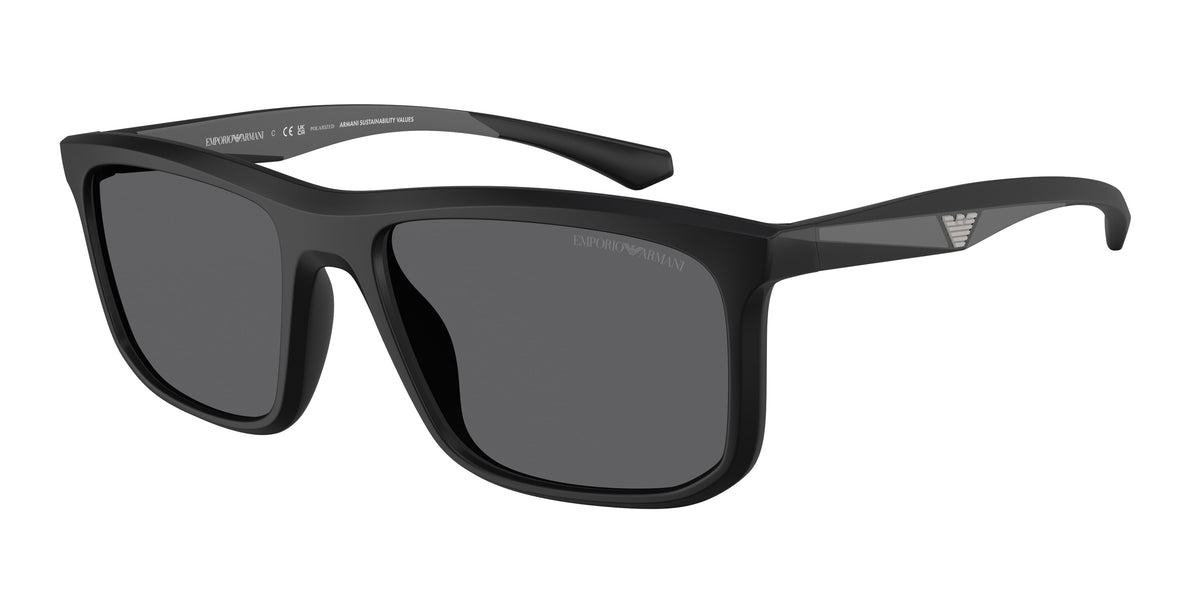 Emporio Armani EA4234U Square Sunglasses  5001T3-Matte Black 57-145-18 - Color Map Black