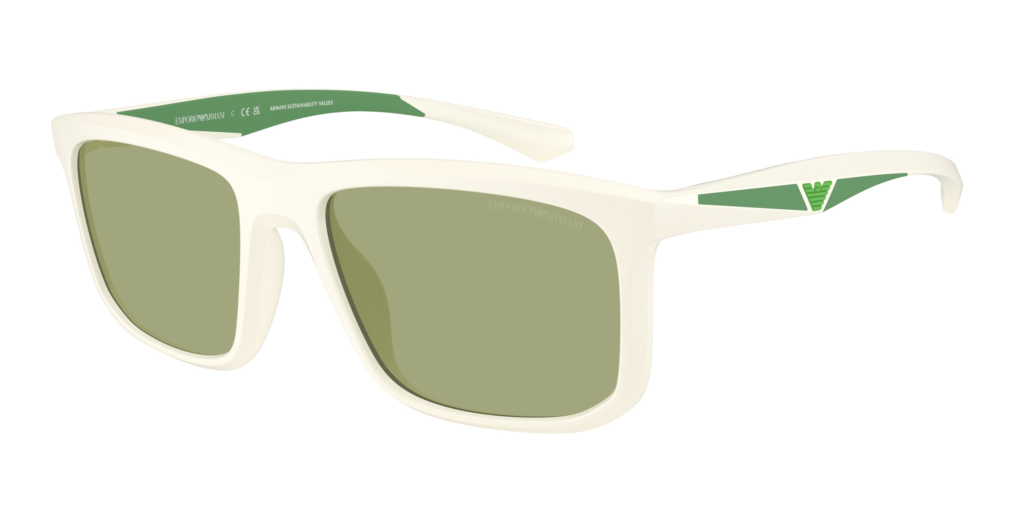 Emporio Armani EA4234U Square Sunglasses  618782-Matte White 57-145-18 - Color Map White