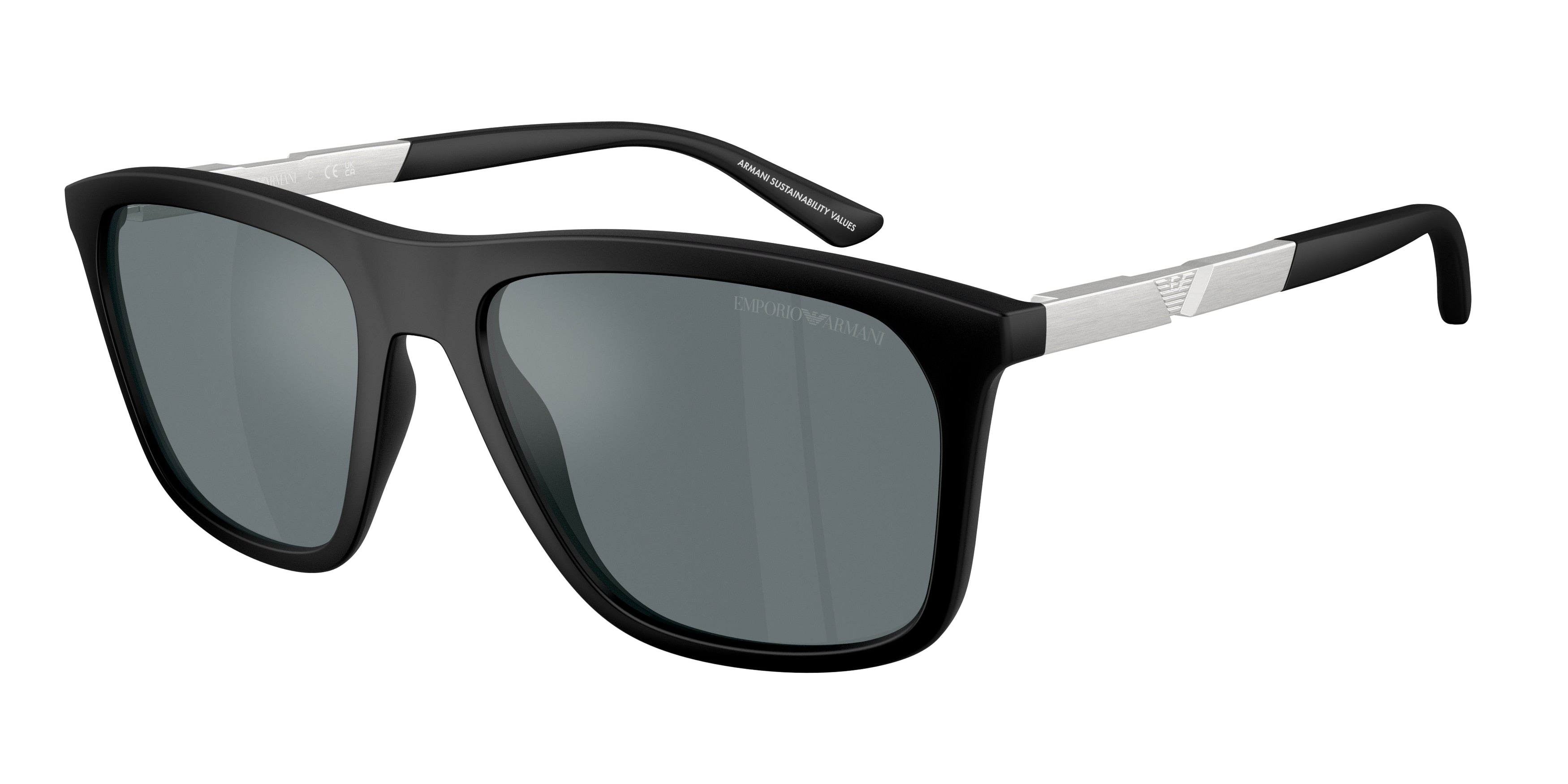 Emporio Armani EA4237F Square Sunglasses  50016G-Matte Black 57-145-18 - Color Map Black