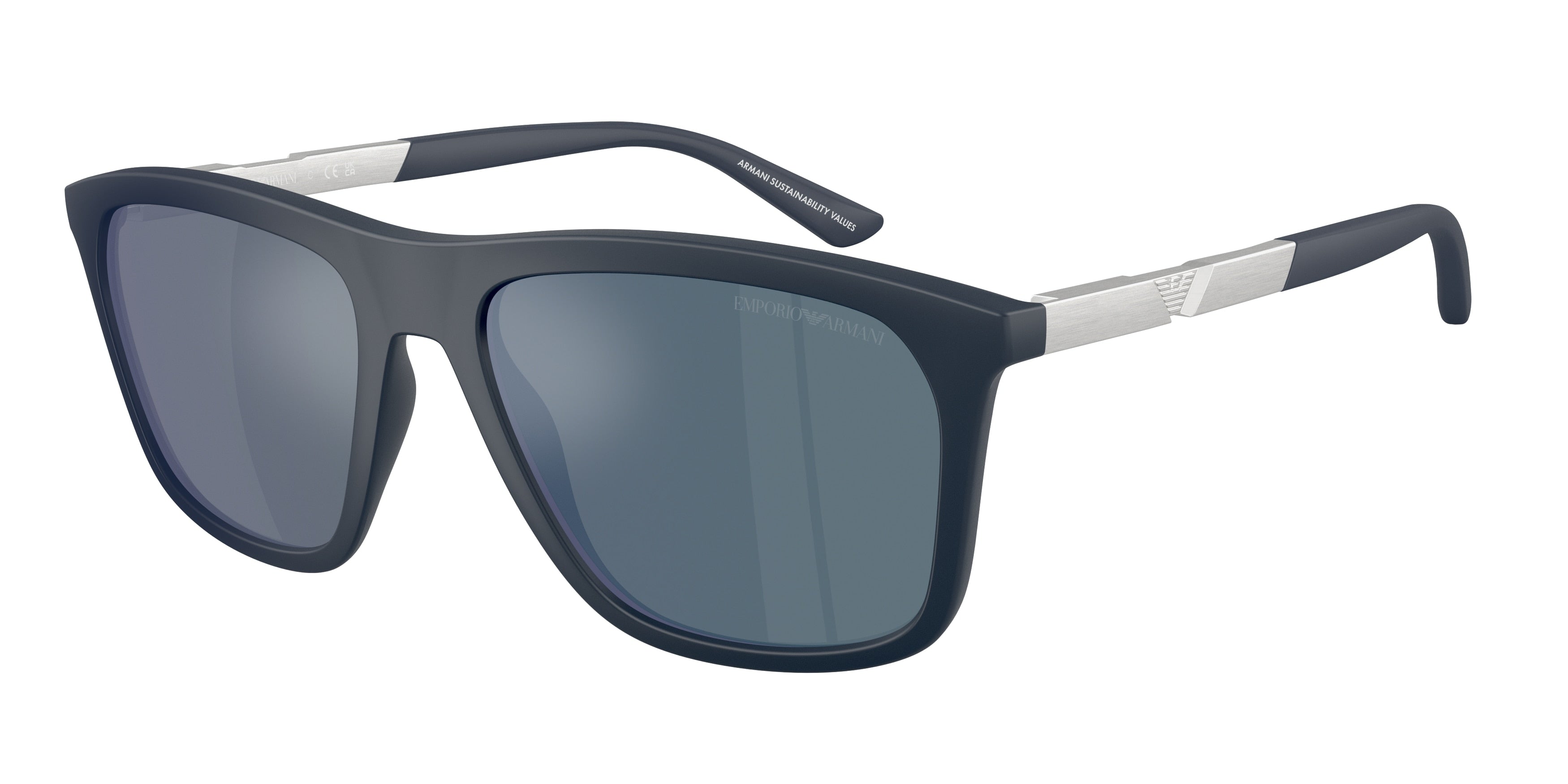Emporio Armani EA4237F Square Sunglasses  618925-Matte Dark Blue 57-145-18 - Color Map Blue