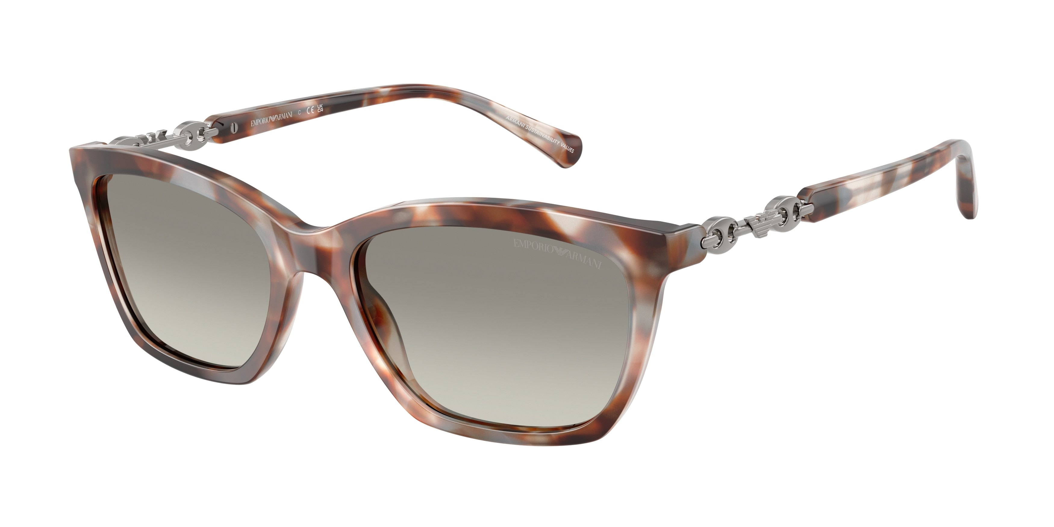 Emporio Armani EA4238 Cat Eye Sunglasses  61953C-Shiny Havana Grey 54-140-18 - Color Map Tortoise