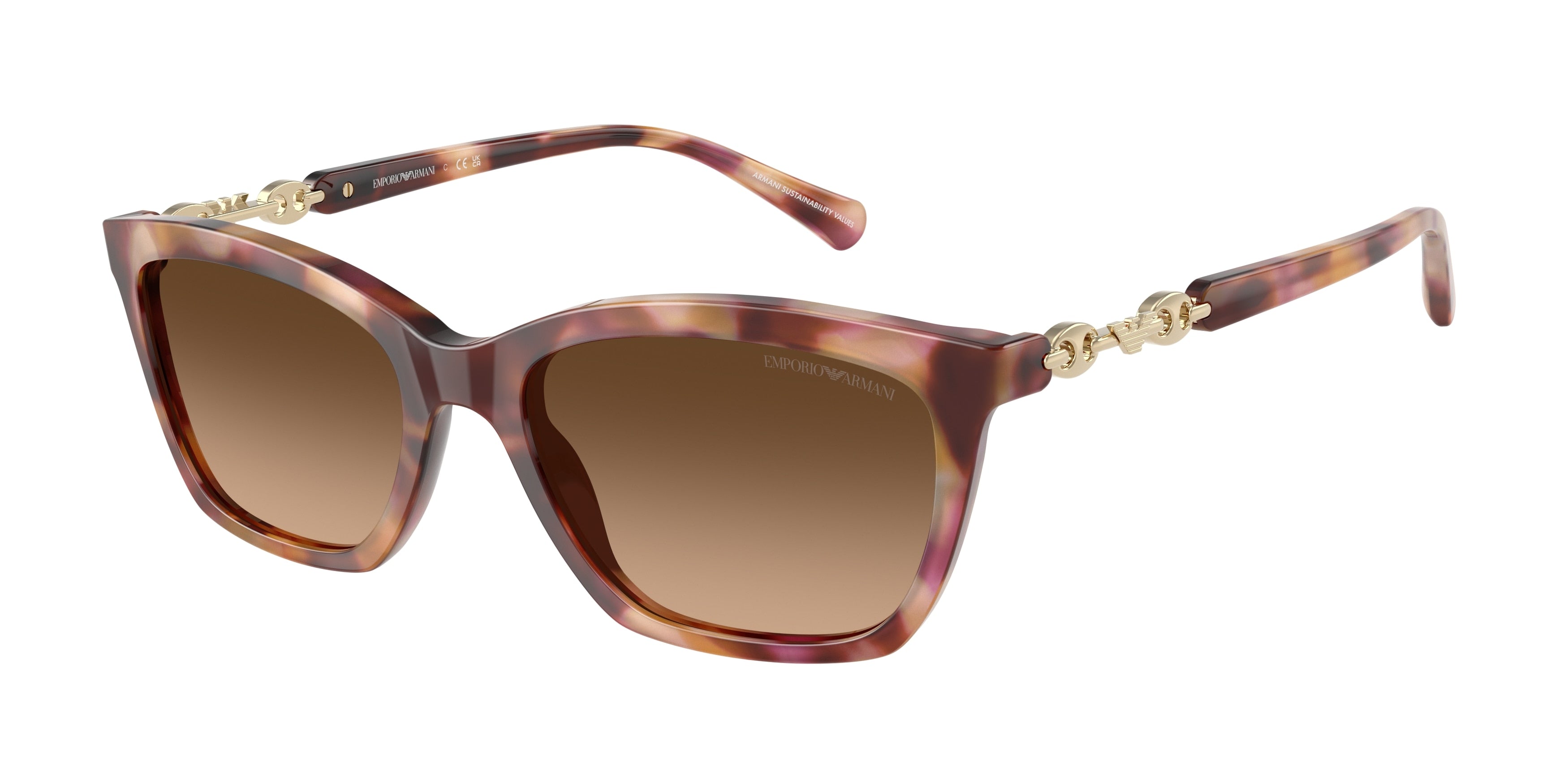 Emporio Armani EA4238 Cat Eye Sunglasses  619674-Shiny Havana Red 54-140-18 - Color Map Red