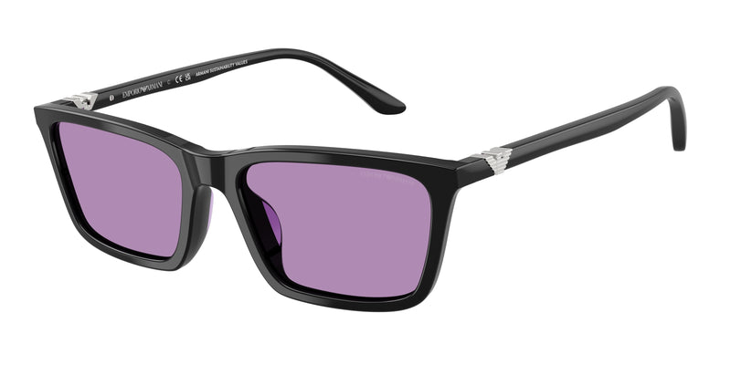Emporio Armani EA4239U Rectangle Sunglasses  501769-Shiny Black 55-140-18 - Color Map Black