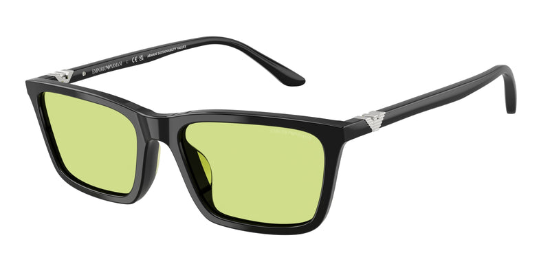 Emporio Armani EA4239U Rectangle Sunglasses  5017/2-Shiny Black 55-140-18 - Color Map Black