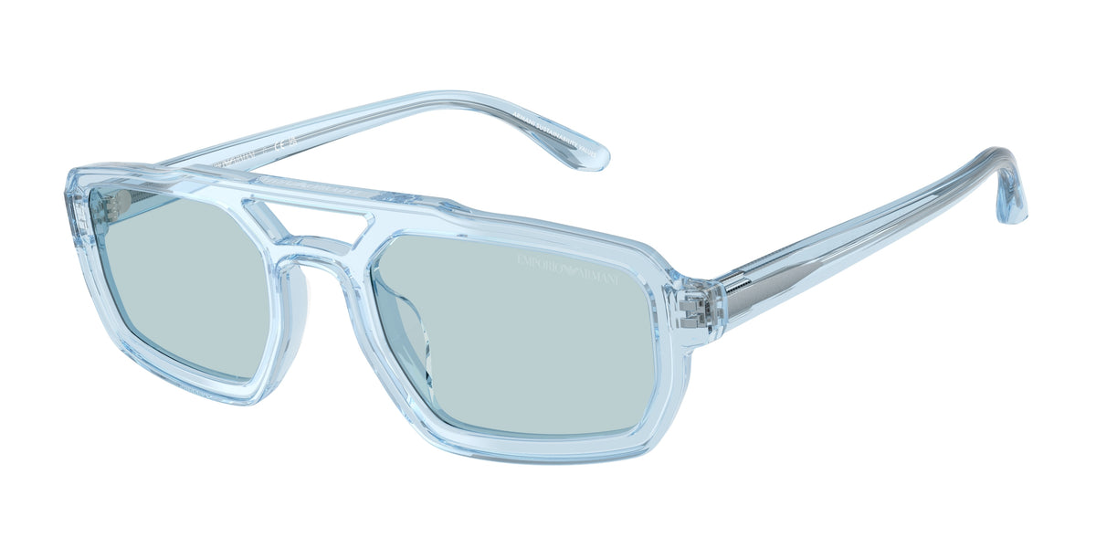 Emporio Armani EA4240U Irregular Sunglasses  6204/1-Shiny Transparent Light Blue 53-145-22 - Color Map Blue