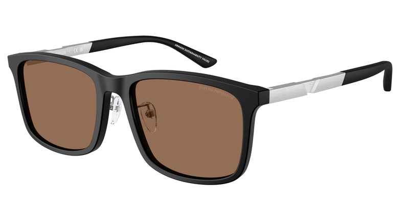 Emporio Armani EA4241D Square Sunglasses  500173-Matte Black 57-145-19 - Color Map Black