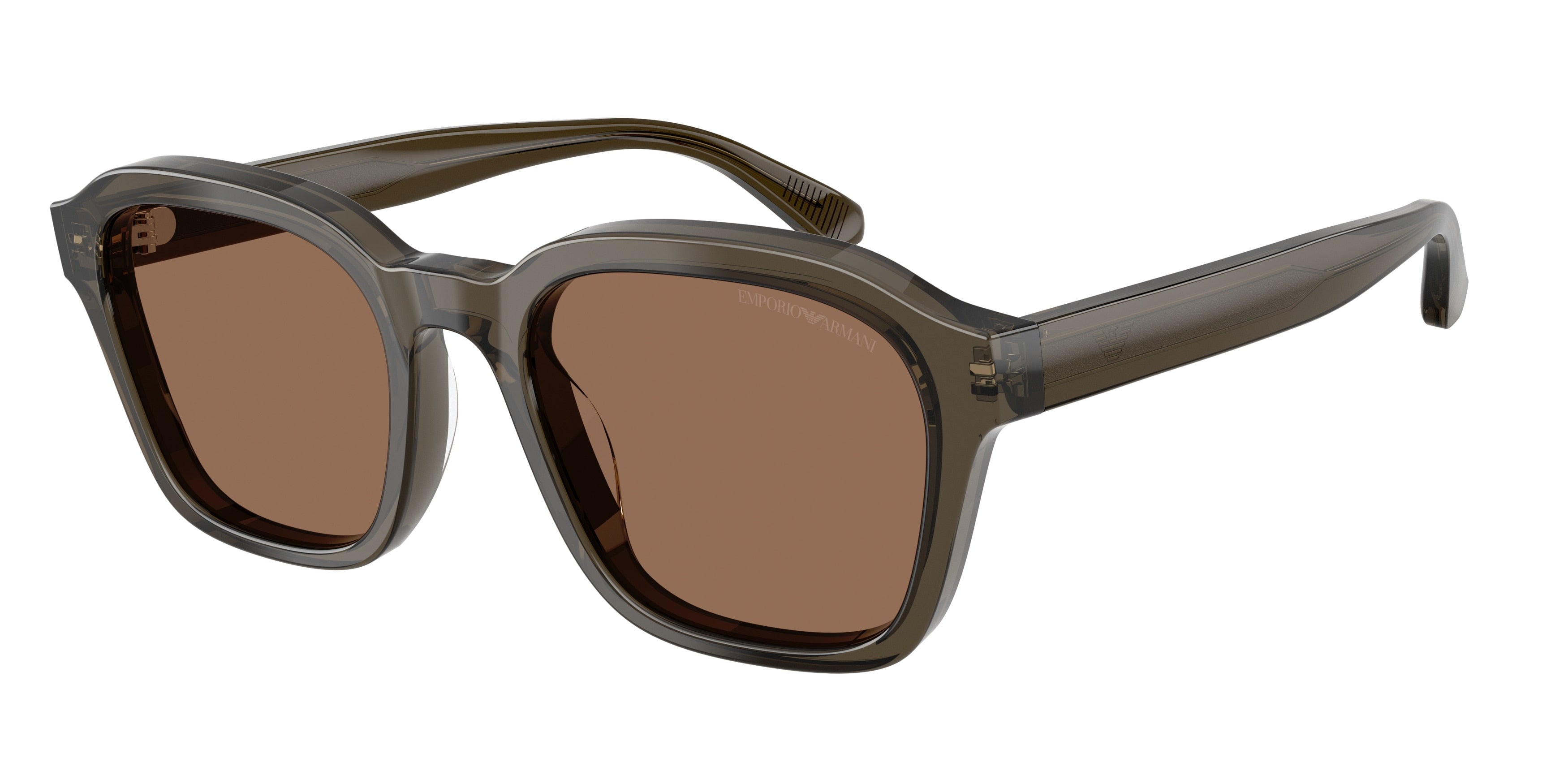Emporio Armani EA4245U Irregular Sunglasses  624973-Shiny Transparent Grey 54-145-21 - Color Map Grey