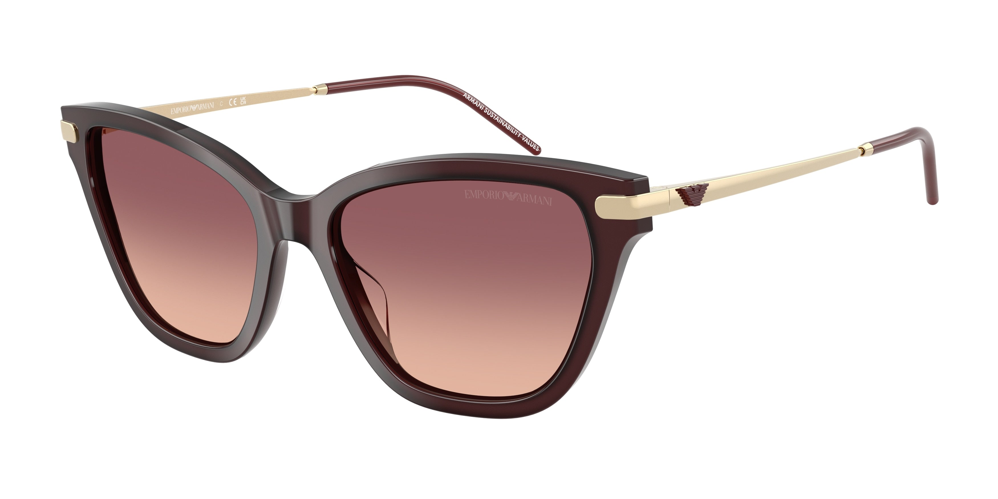 Emporio Armani EA4251F Cat Eye Sunglasses  62658D-Shiny Opal Bordeaux 56-140-17 - Color Map Bordeaux