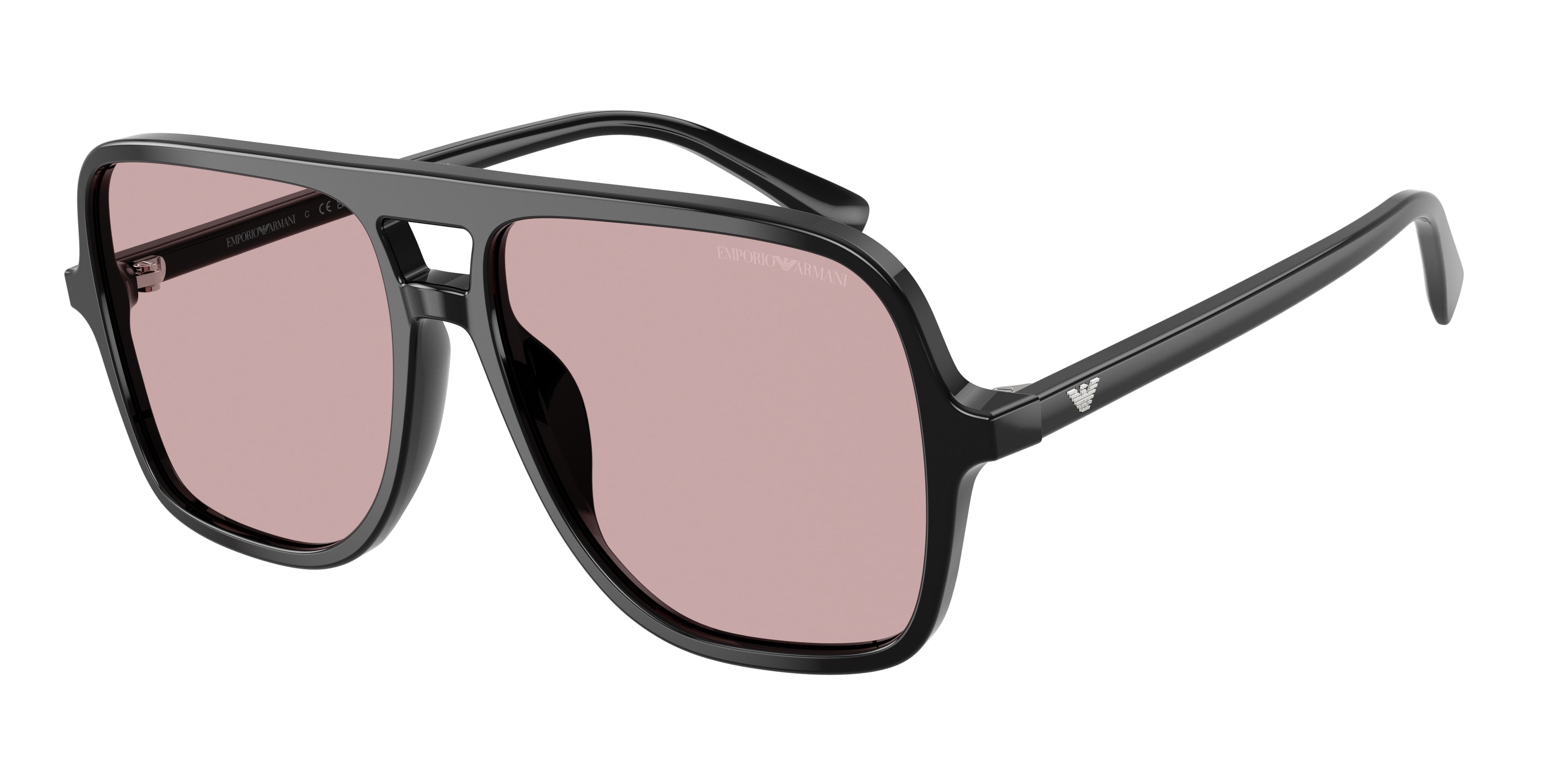 Emporio Armani EA4252U Pilot Sunglasses  501773-Shiny Black 57-145-15 - Color Map Black