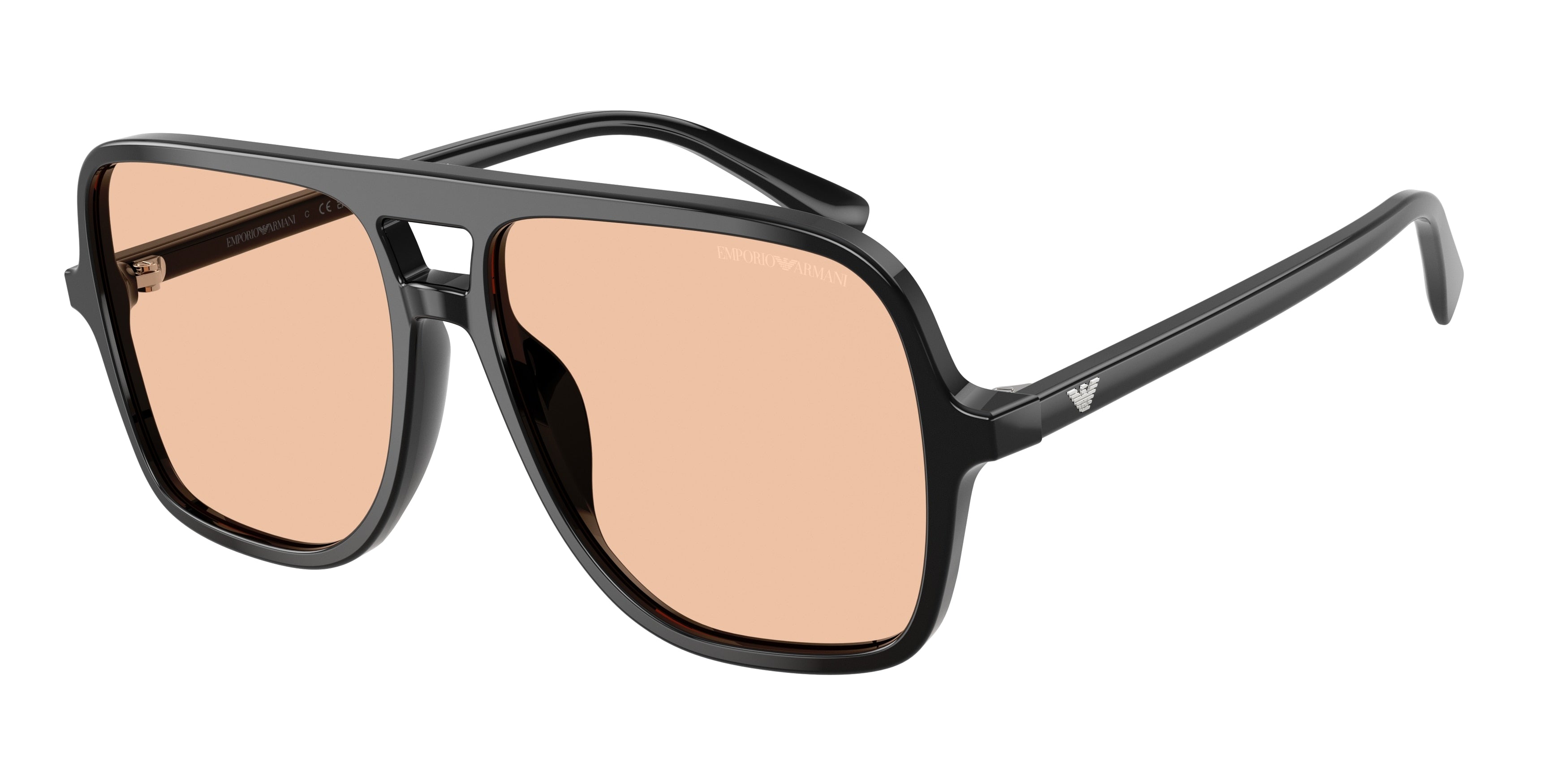 Emporio Armani EA4252U Pilot Sunglasses  501793-Shiny Black 57-145-15 - Color Map Black