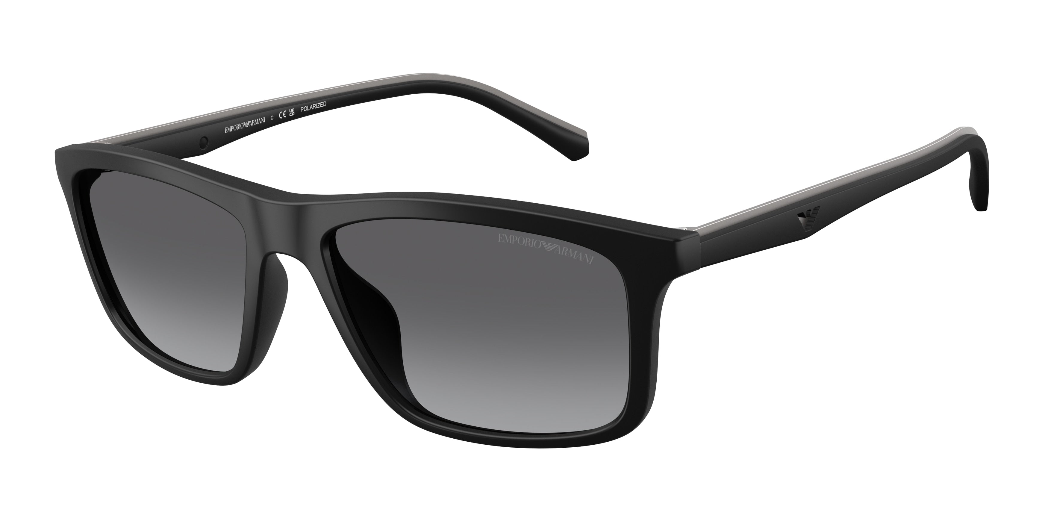 Emporio Armani EA4257U Pillow Sunglasses for Men — Free Shipping - 57-145-17 / 500181-Matte Black - Polarized