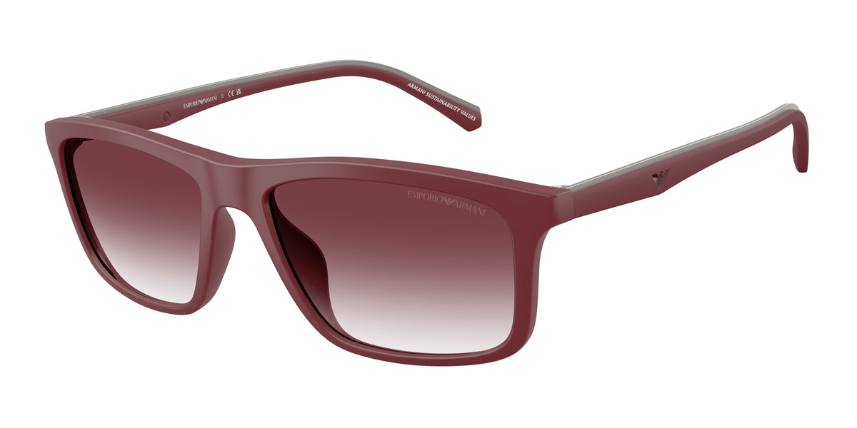 Emporio Armani EA4257U Pillow Sunglasses for Men — Free Shipping - 57-145-17 / 52618H-Matte Bordeaux