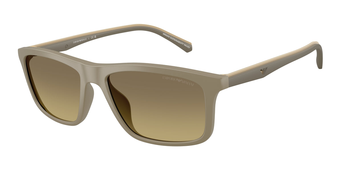 Emporio Armani EA4257U Pillow Sunglasses for Men — Free Shipping - 57-145-17 / 5437G9-Matte Beige