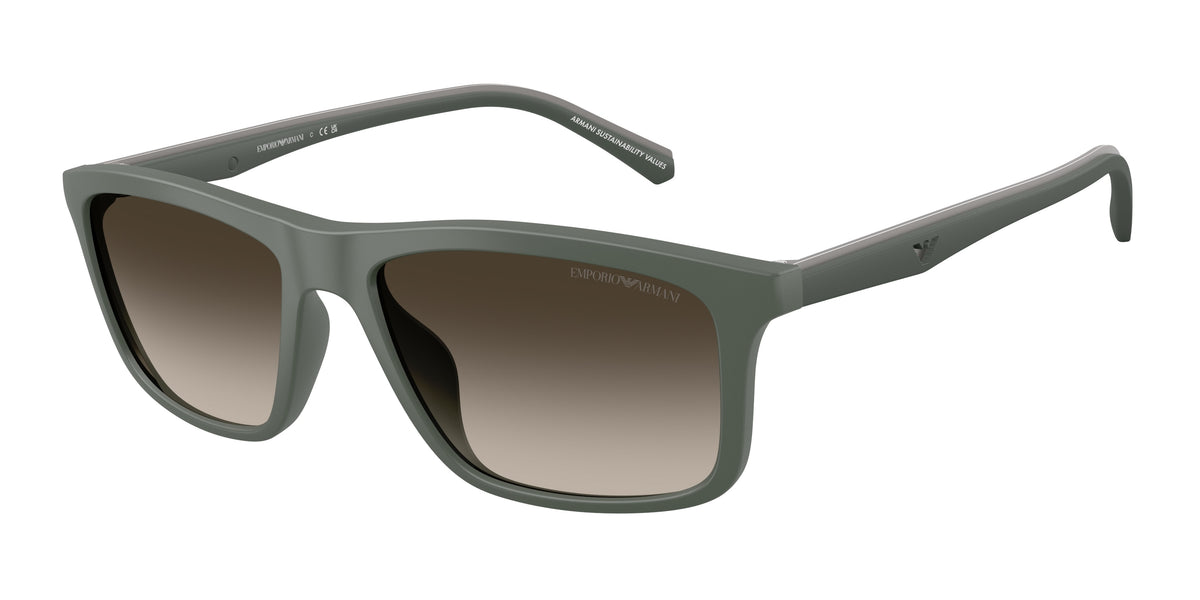 Emporio Armani EA4257U Pillow Sunglasses for Men — Free Shipping - 57-145-17 / 631213-Matte Green